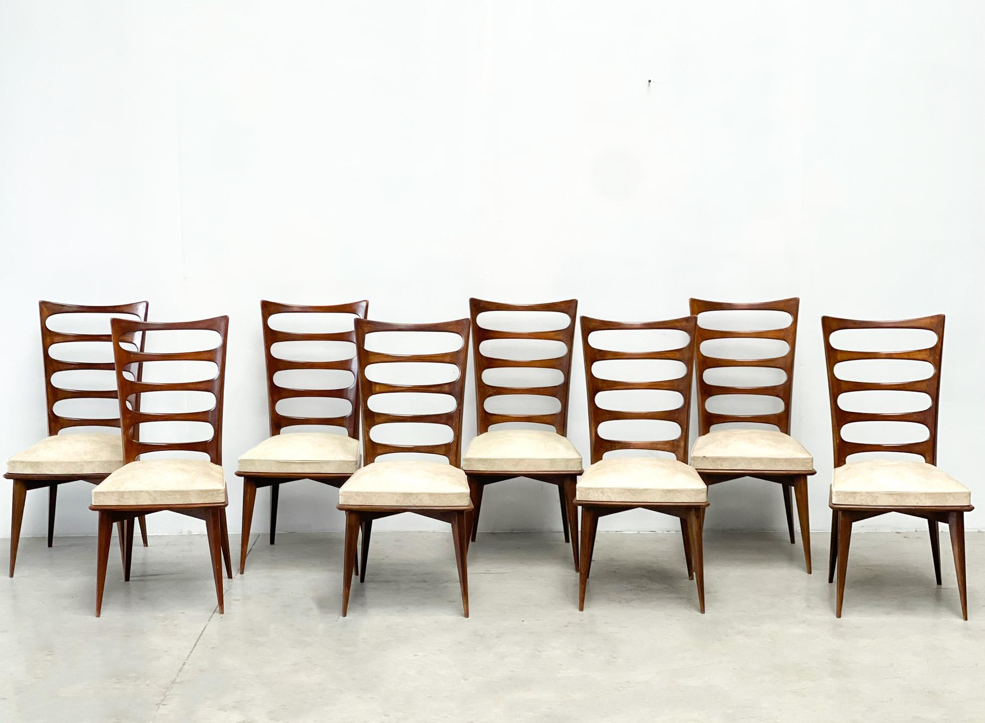 Set of Eight Gaston Poisson Dining Chairs 2