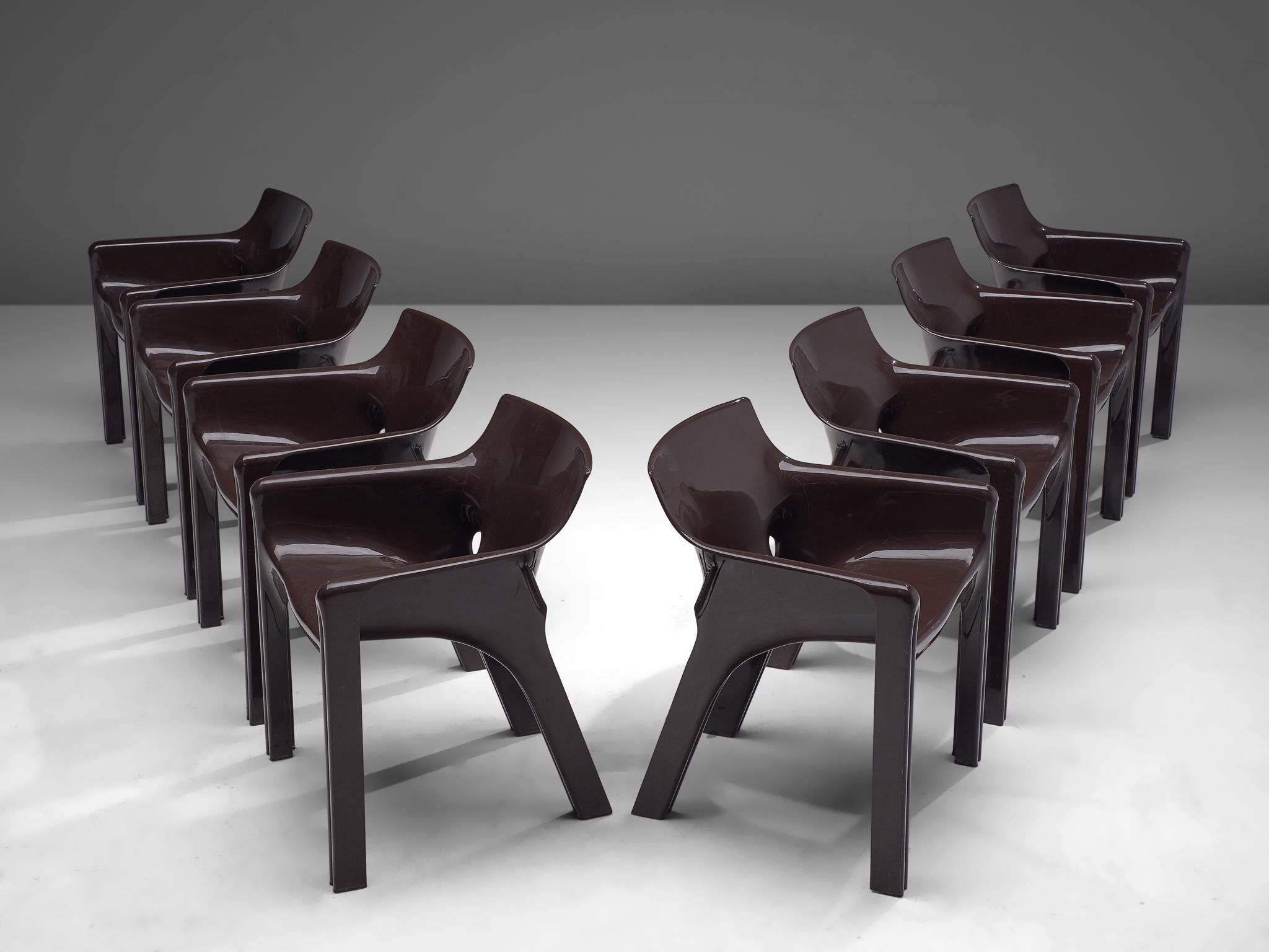 Mid-Century Modern Set of Eight 'Gaudi' Chairs by Vico Magistretti