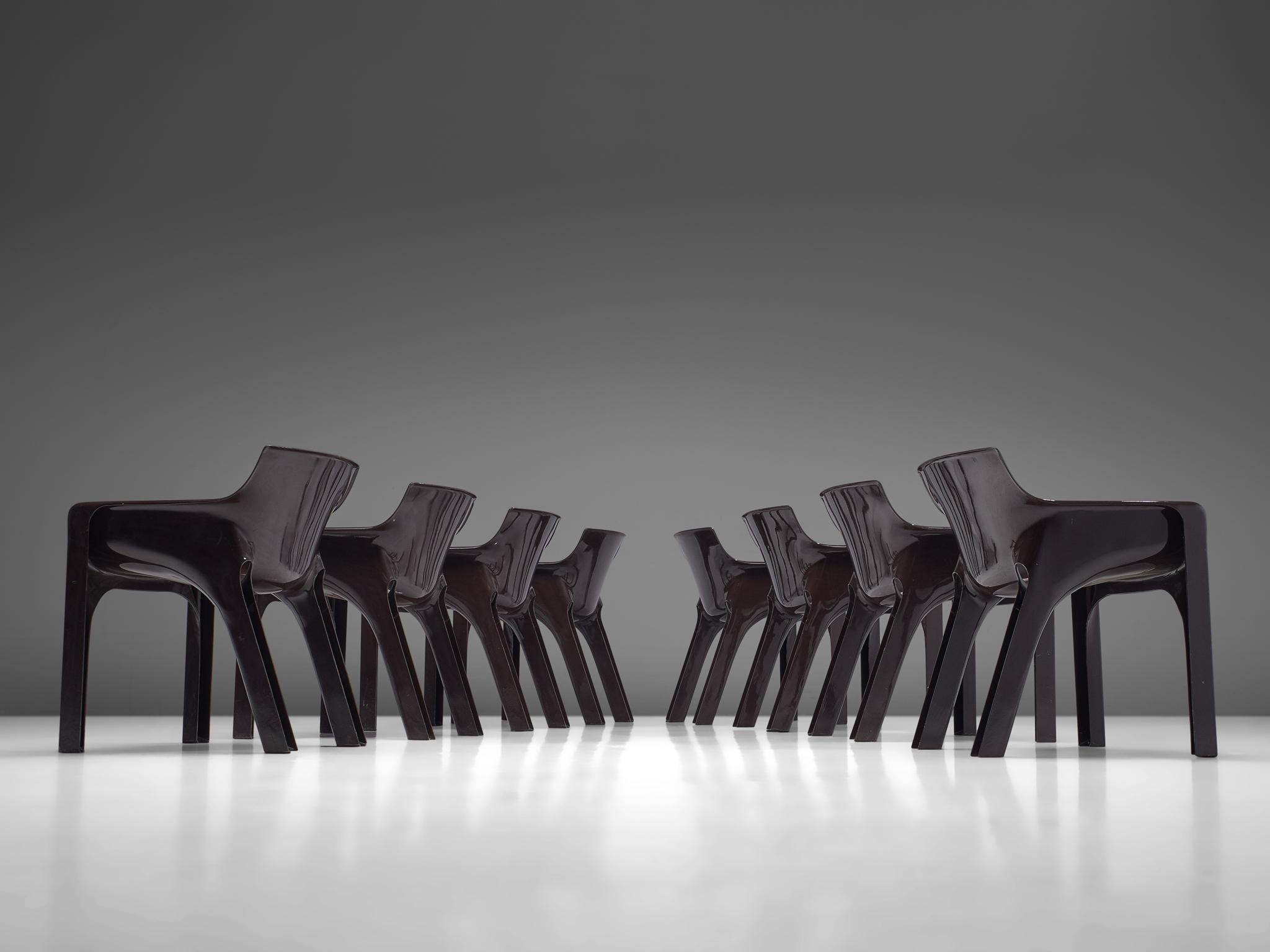 Italian Set of Eight 'Gaudi' Chairs by Vico Magistretti