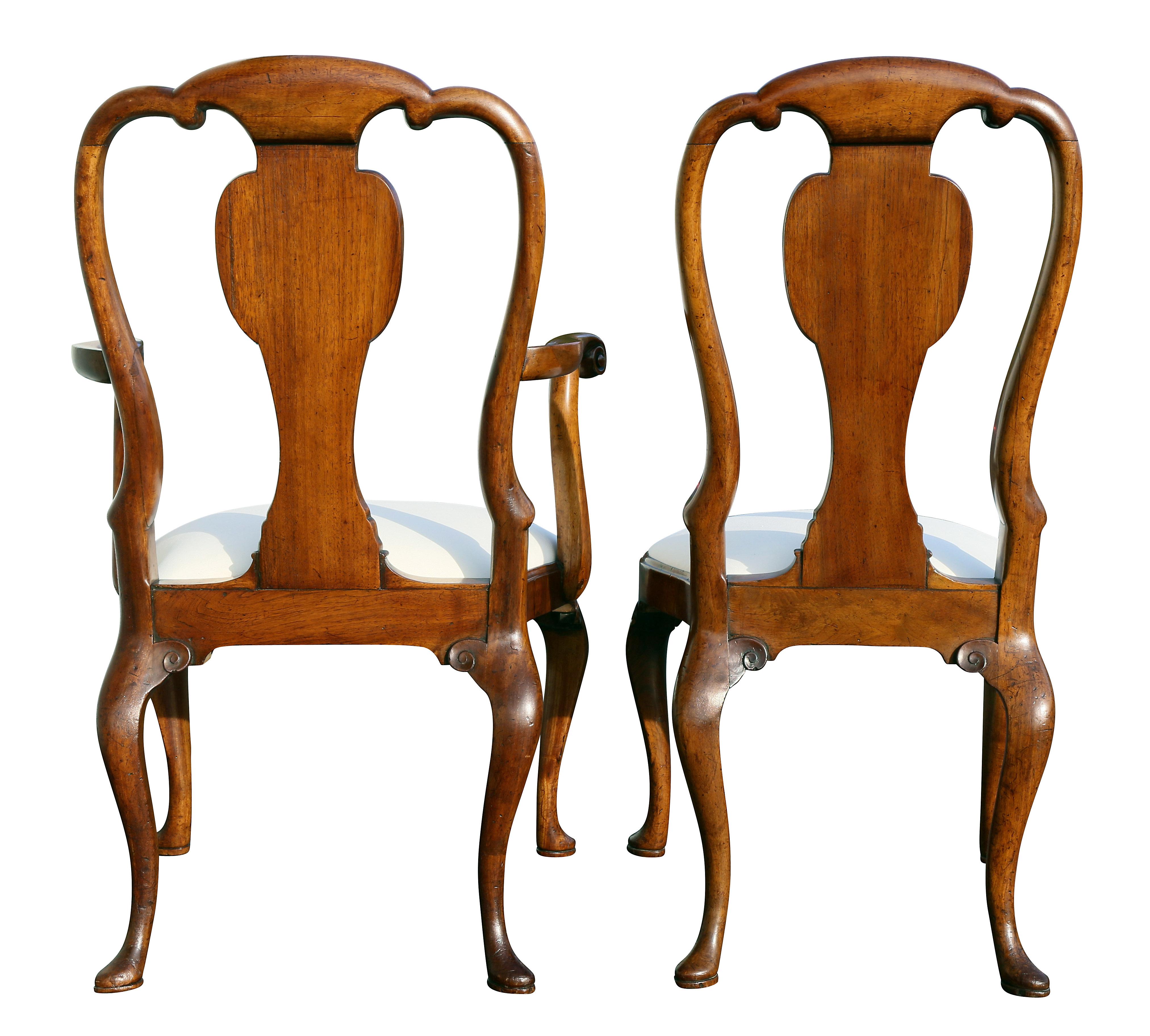 Set of Eight George I Style Walnut Dining Chairs 4