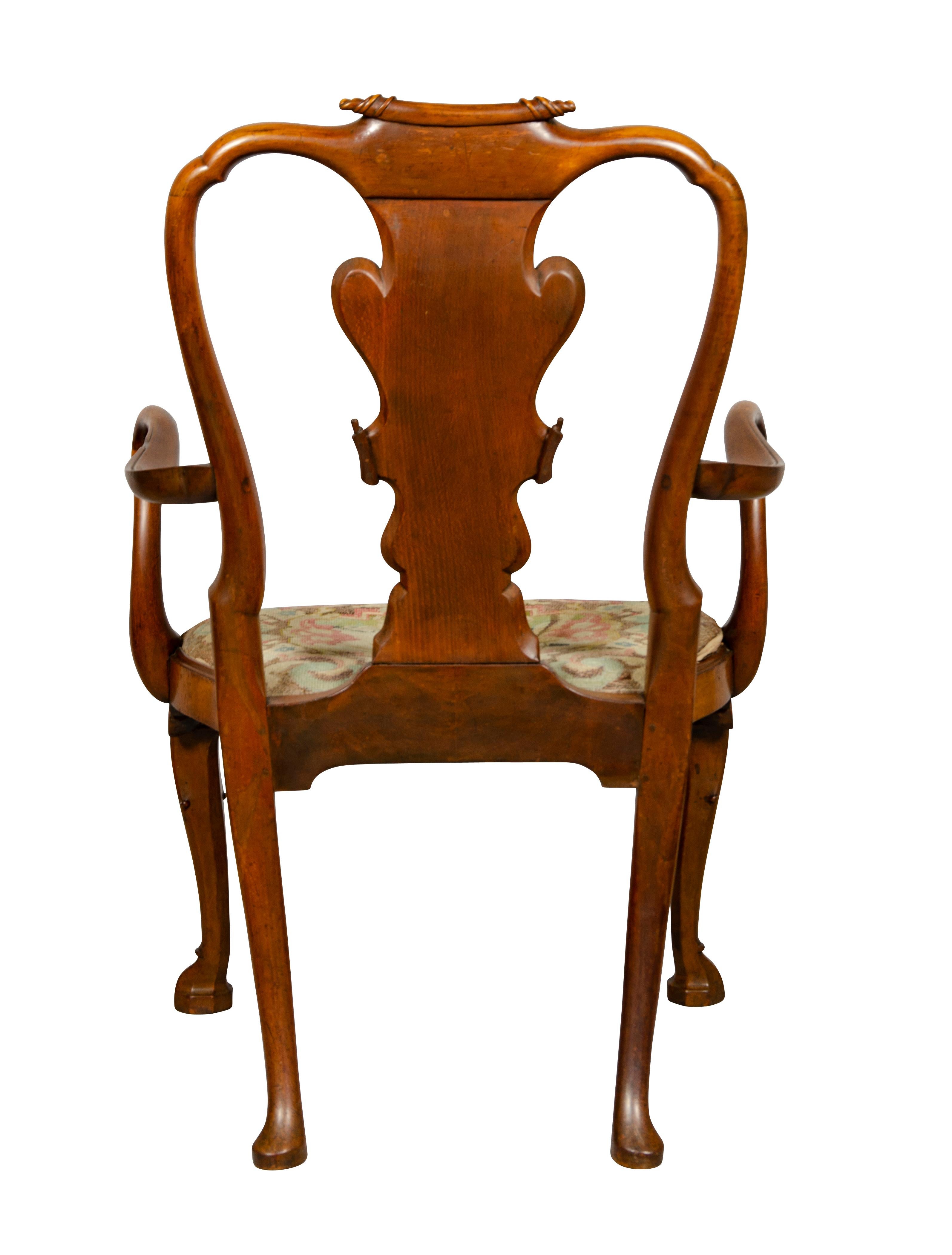 Set of Eight George I Style Walnut Dining Chairs 1