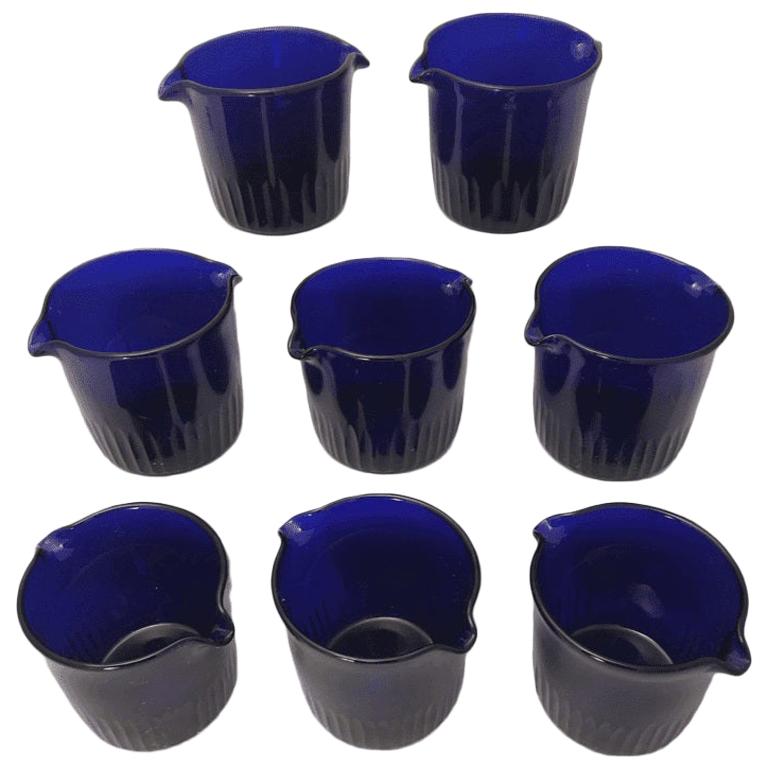 Set of Eight George III Bristol Blue Wine-Rinsers