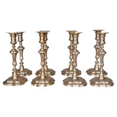 Set Of Eight George III Paktong Candlesticks