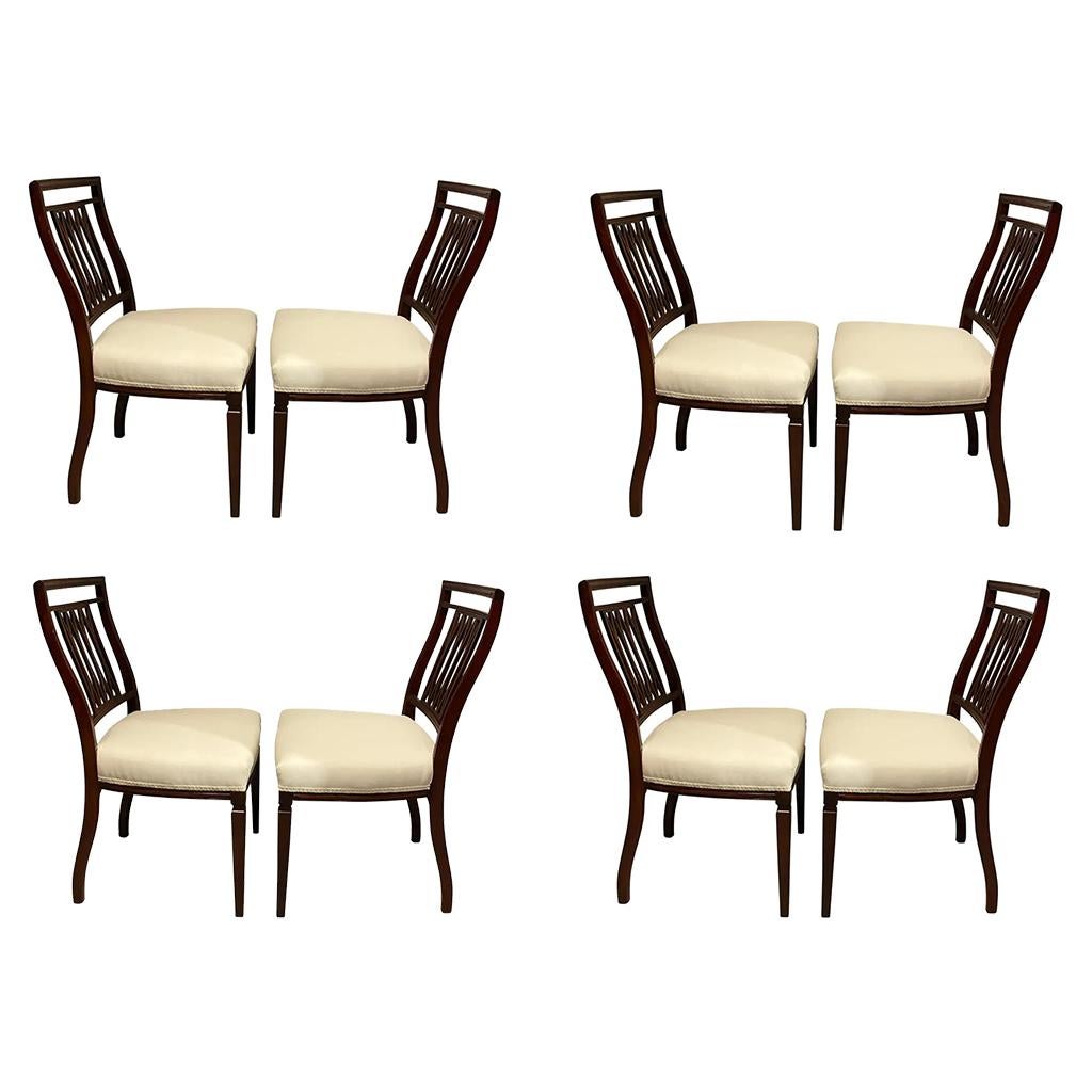 English Set of Eight George III Style Mahogany Dining Chairs For Sale