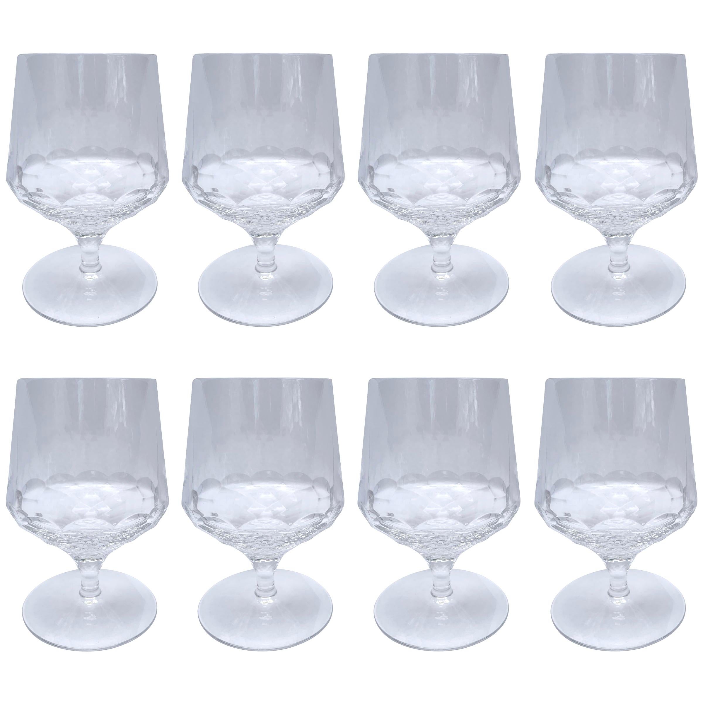 Set of Eight Georgian Inspired Hand Blown Crystal Glasses