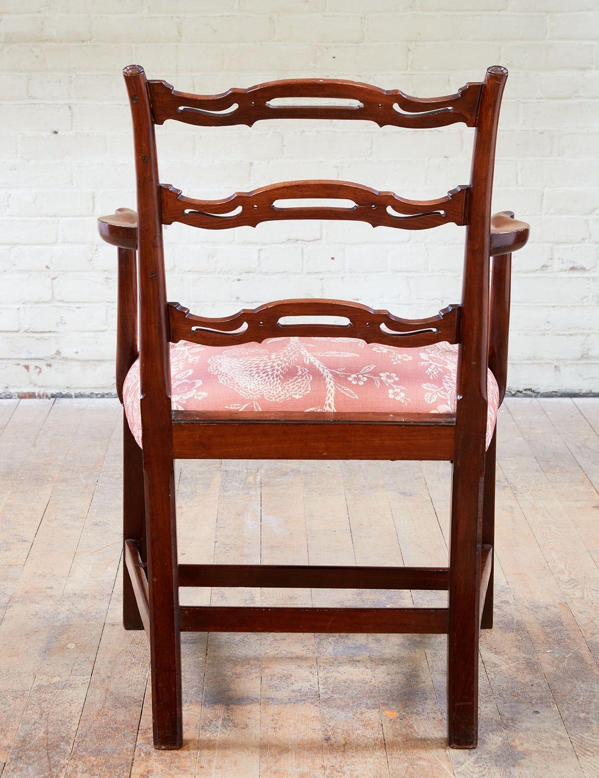 Pair of Georgian Ladder Back Gaming Chairs For Sale 2