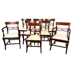 Antique Set Of Eight Georgian Mahogany Dining Chairs