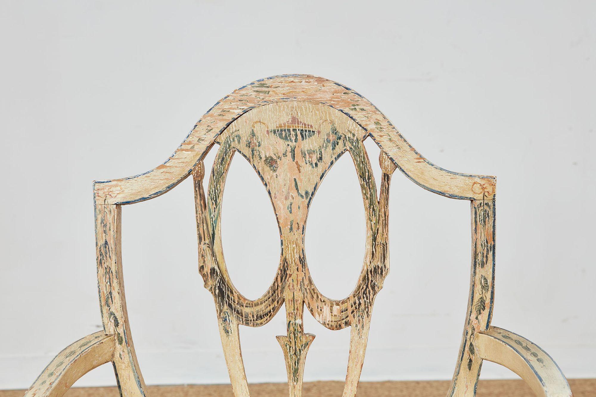 Anglais Ensemble de huit fauteuils géorgiens peints en vente