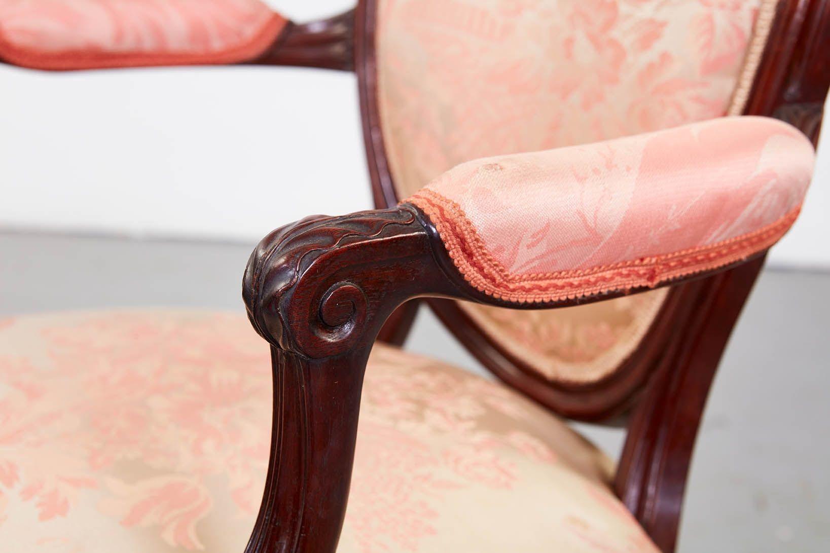 Set of Eight Georgian Style Armchairs For Sale 5