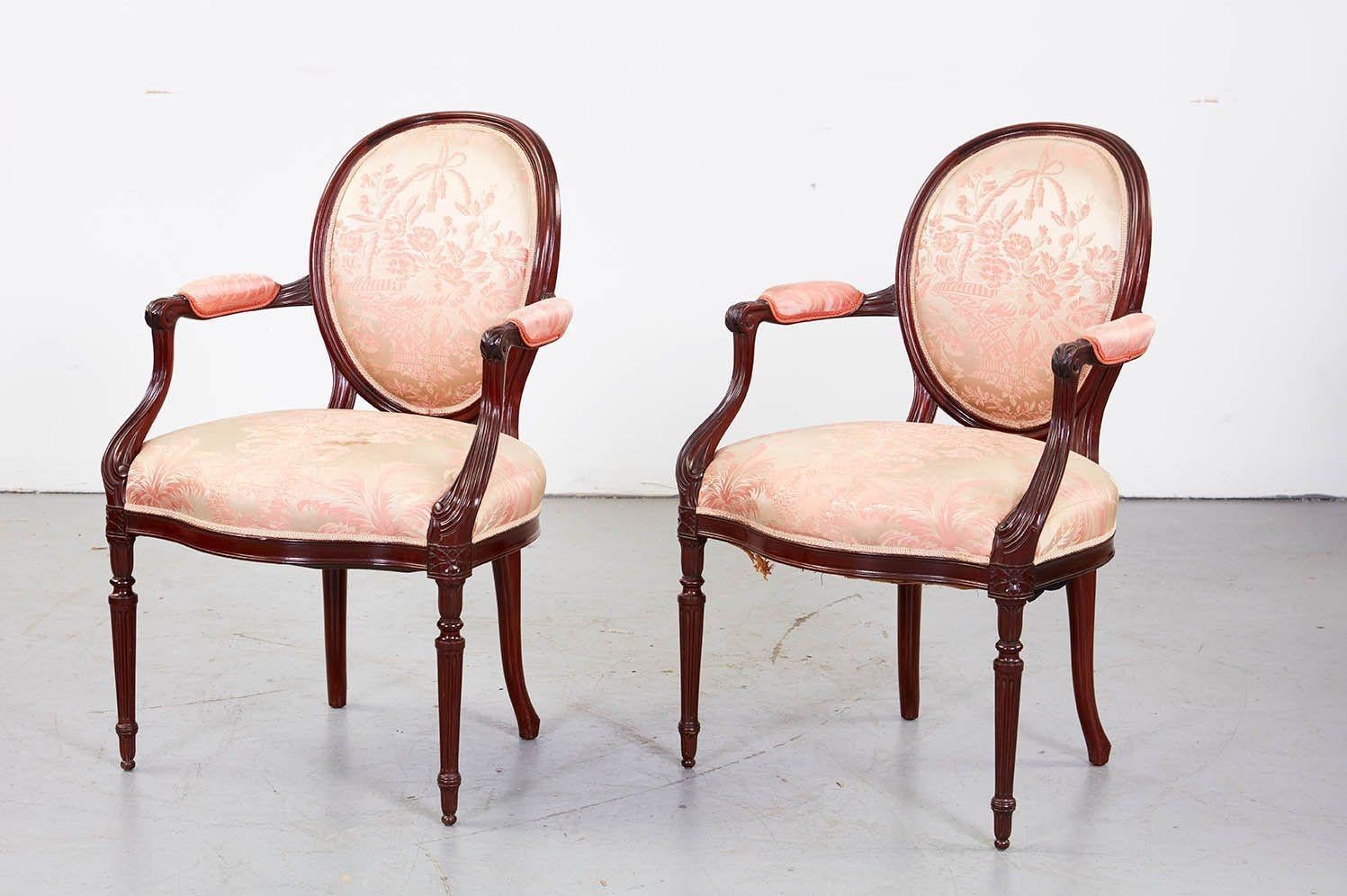 George III Set of Eight Georgian Style Armchairs For Sale