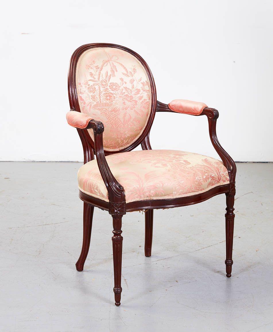 Carved Set of Eight Georgian Style Armchairs For Sale