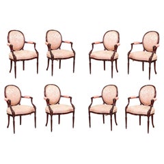 Set of Eight Georgian Style Armchairs