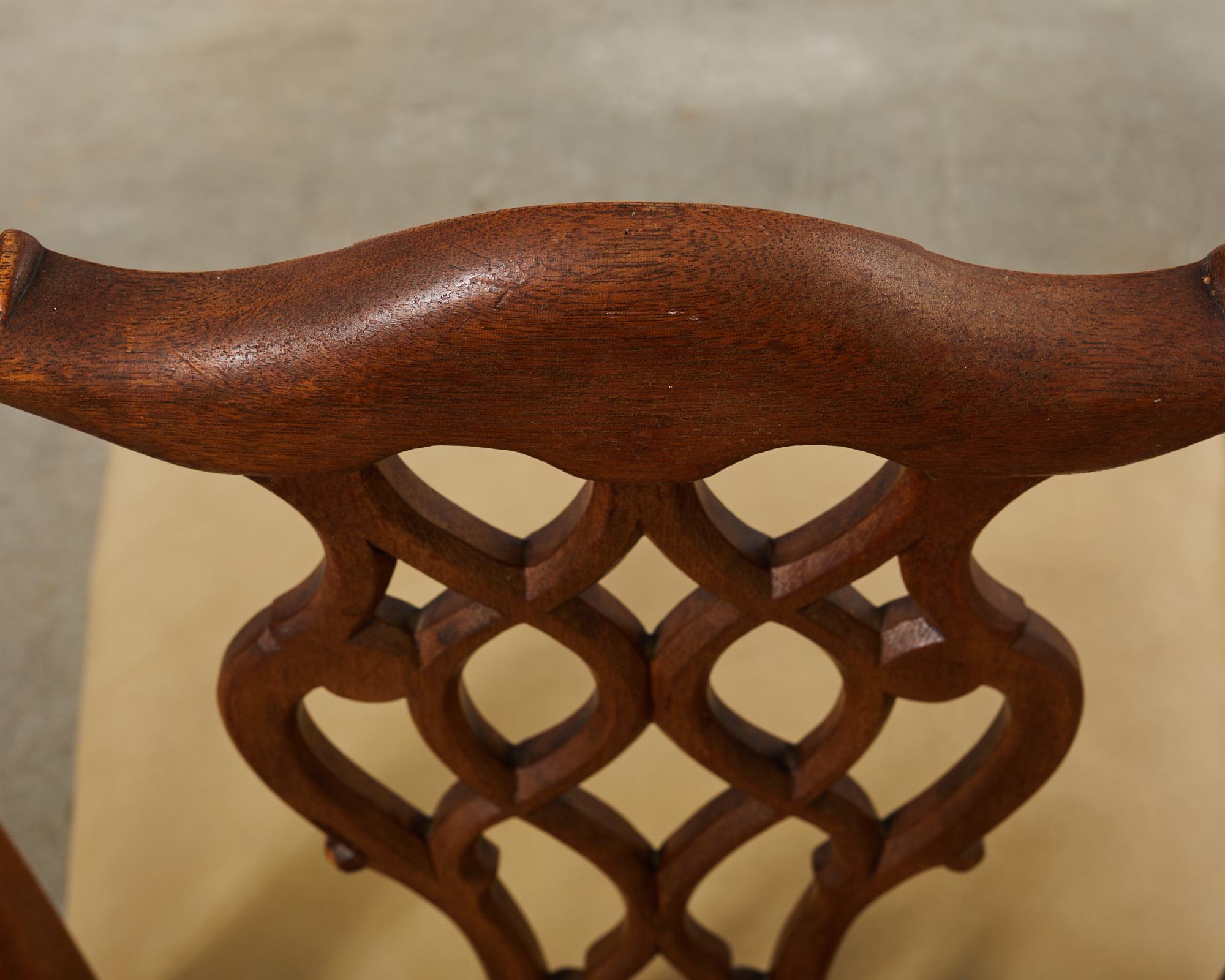 Set of Eight Georgian Style Carved Mahogany Dining Chairs 13