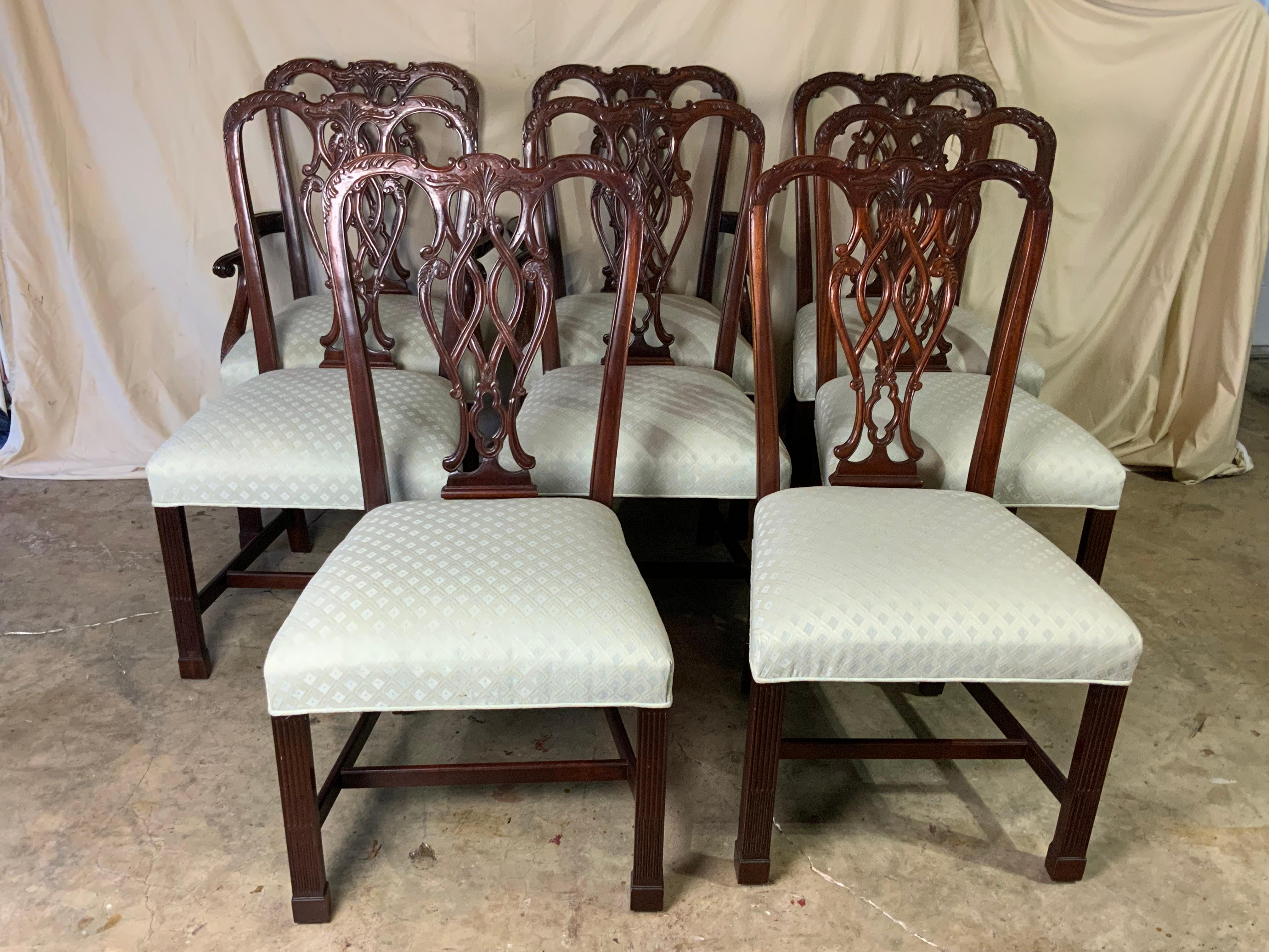 Set of Eight Georgian Style Chairs Dining Chairs For Sale 9