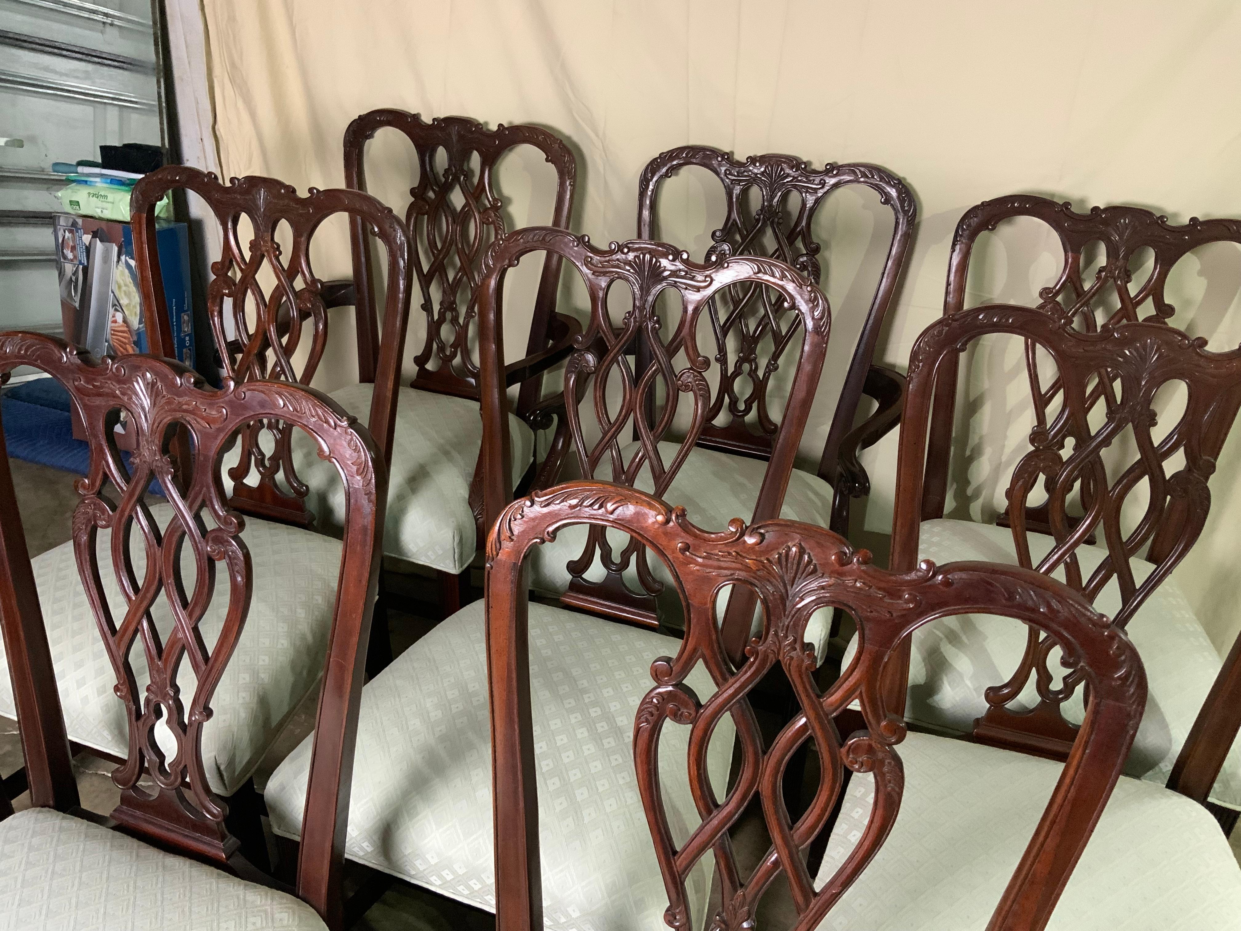 Set of Eight Georgian Style Chairs Dining Chairs For Sale 10