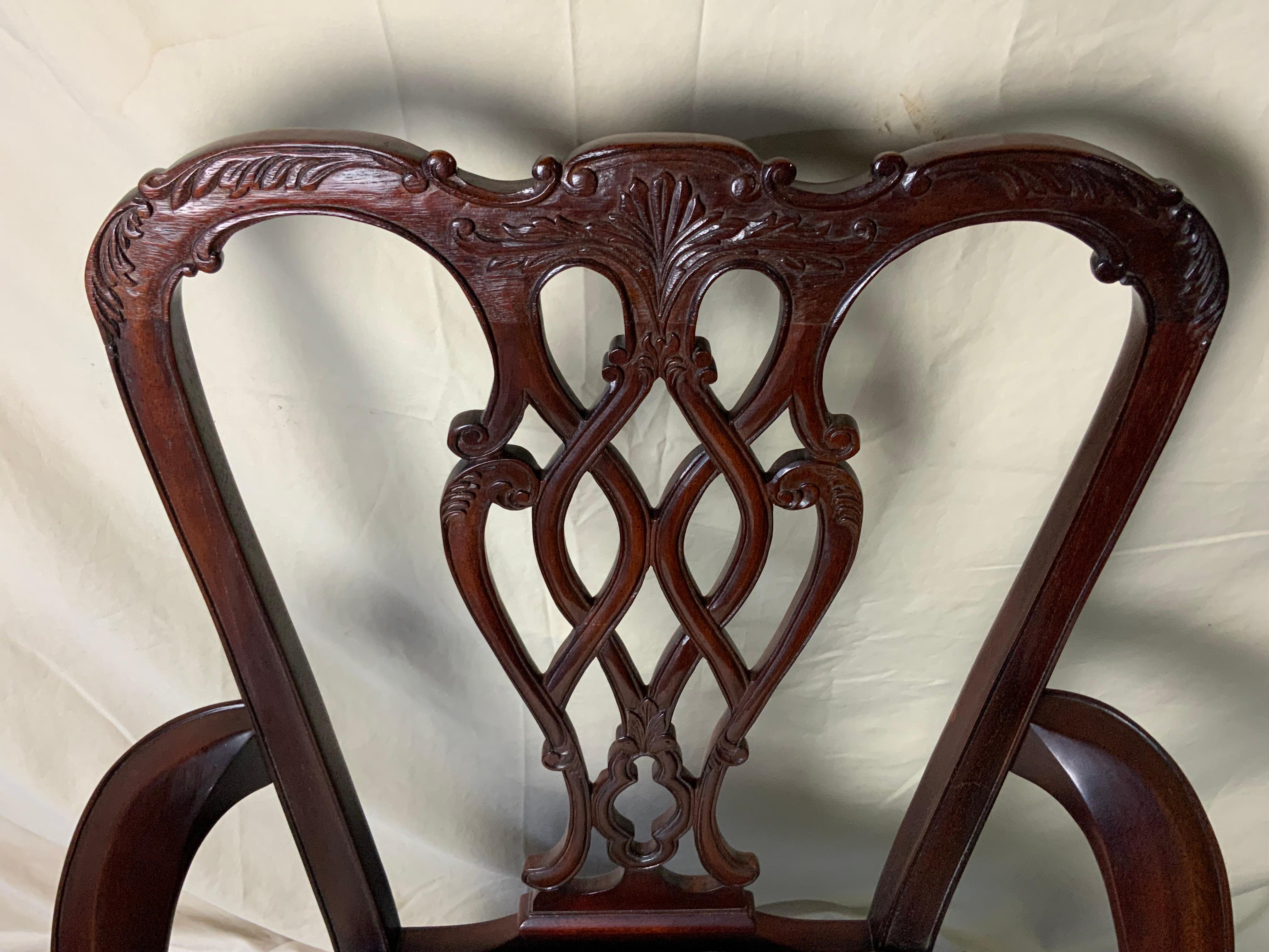 Late 20th Century Set of Eight Georgian Style Chairs Dining Chairs