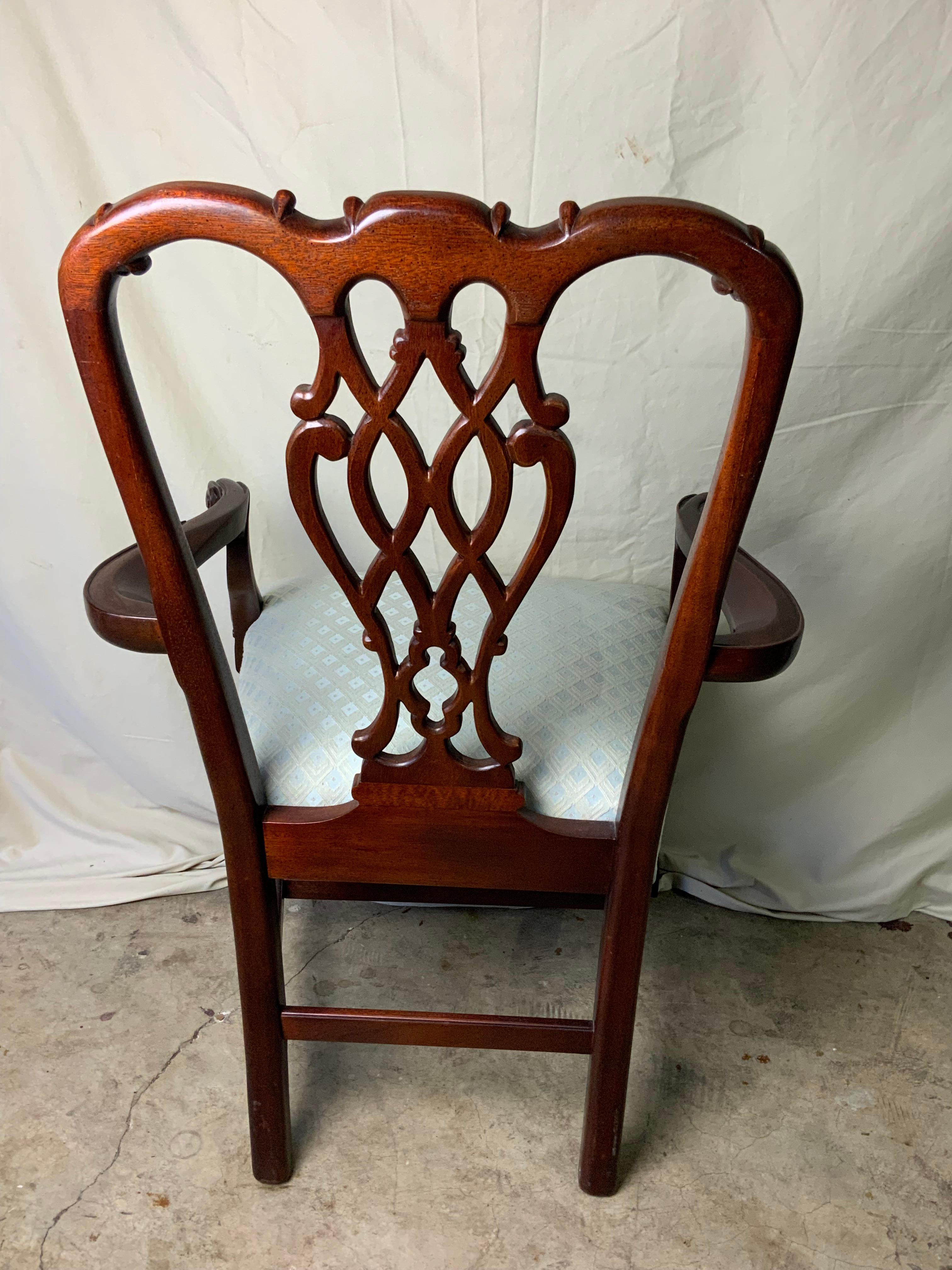 Mahogany Set of Eight Georgian Style Chairs Dining Chairs For Sale