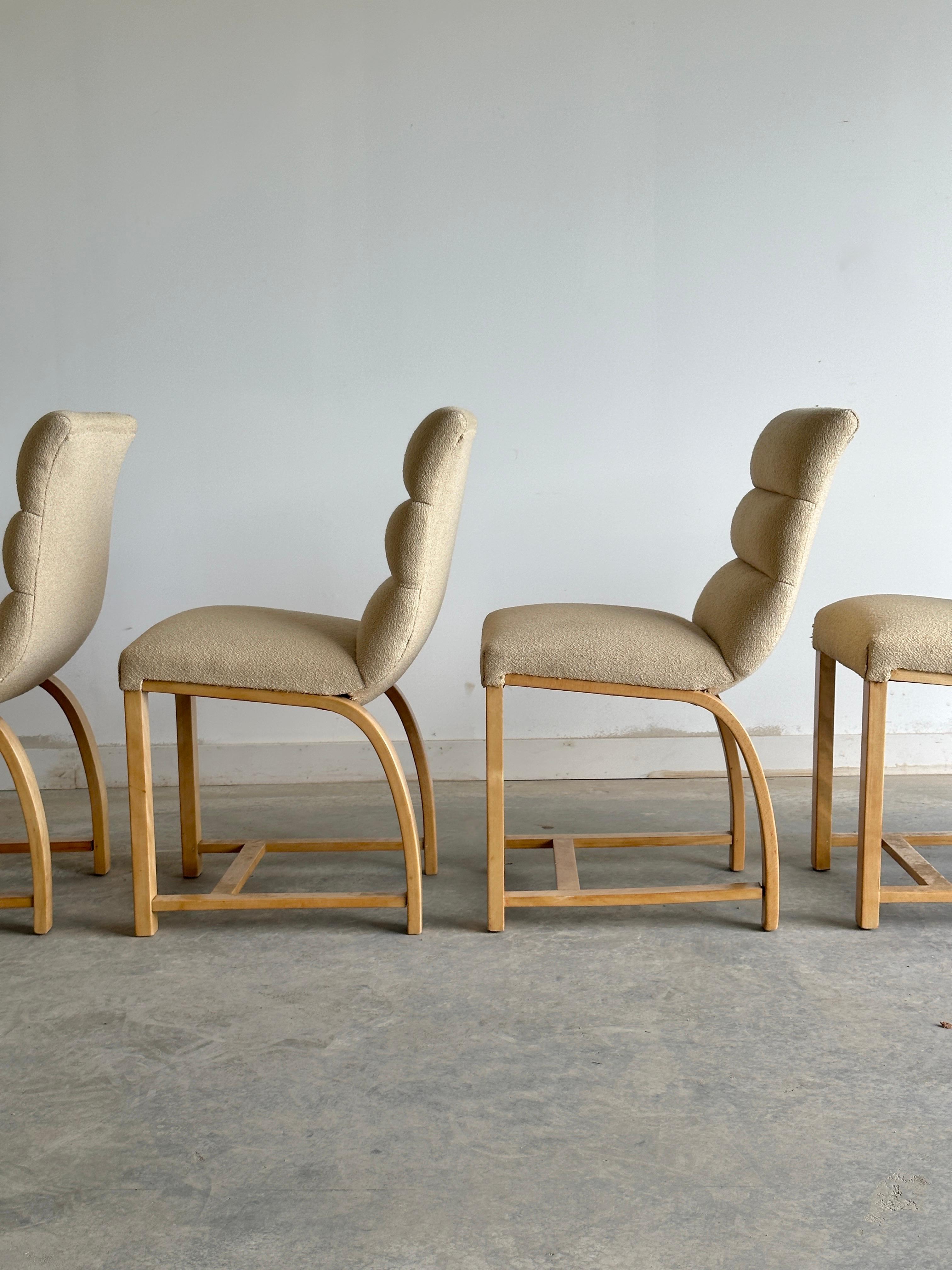 Upholstery Set of eight Gilbert Rohde art deco dining chairs for Heywood Wakefield For Sale