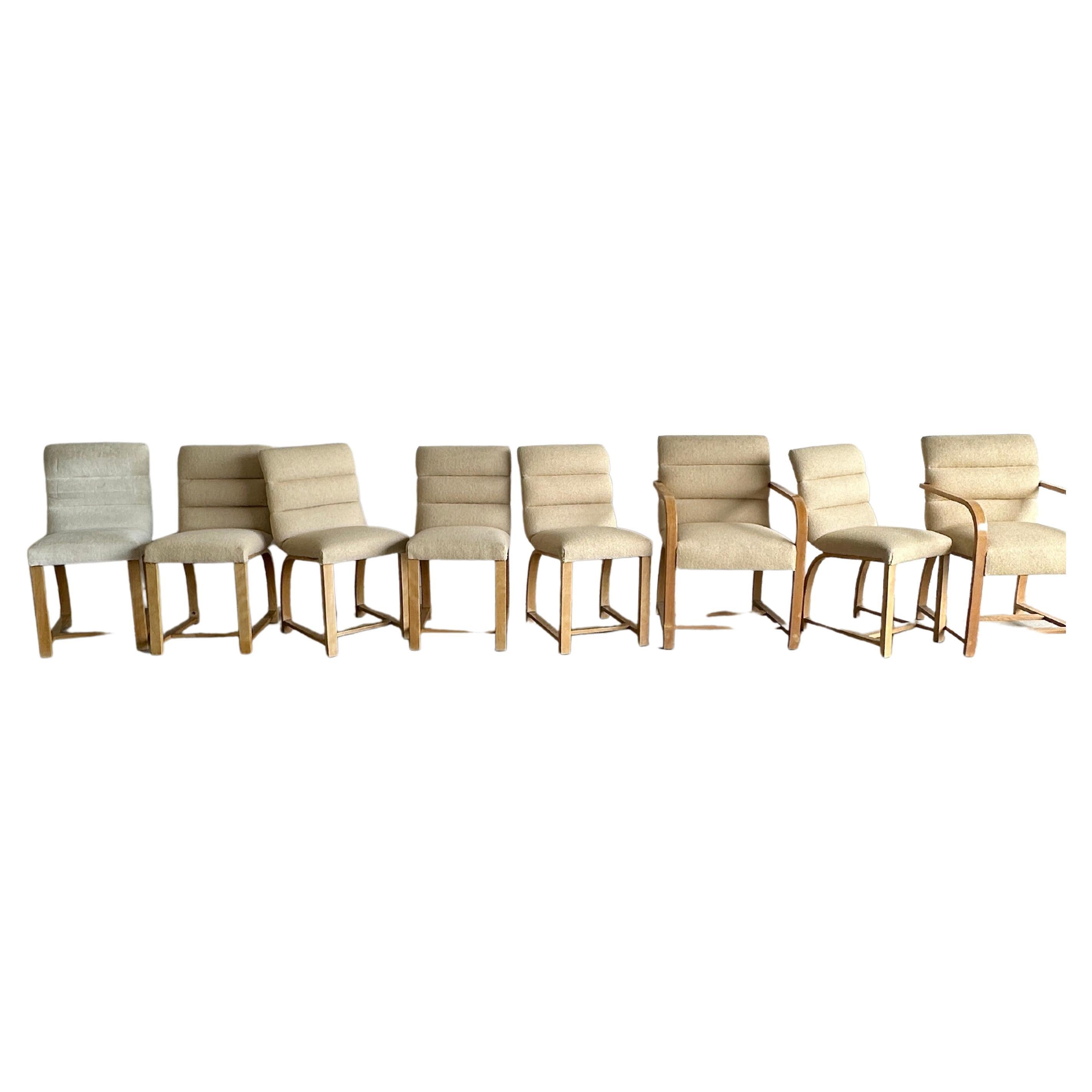 Set of eight Gilbert Rohde art deco dining chairs for Heywood Wakefield For Sale
