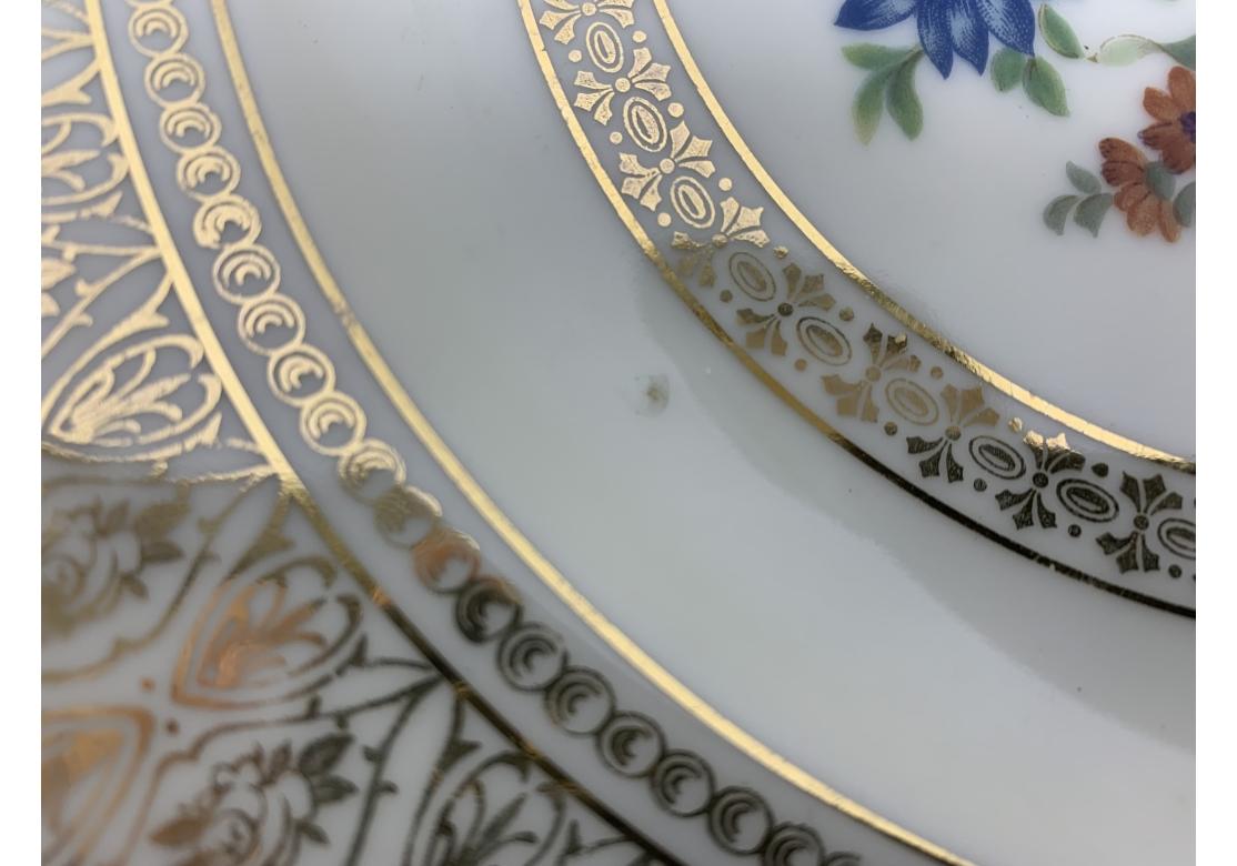 Ensemble de huit assiettes de rangement ou de table PickenHammer incrustées d'or en vente 4
