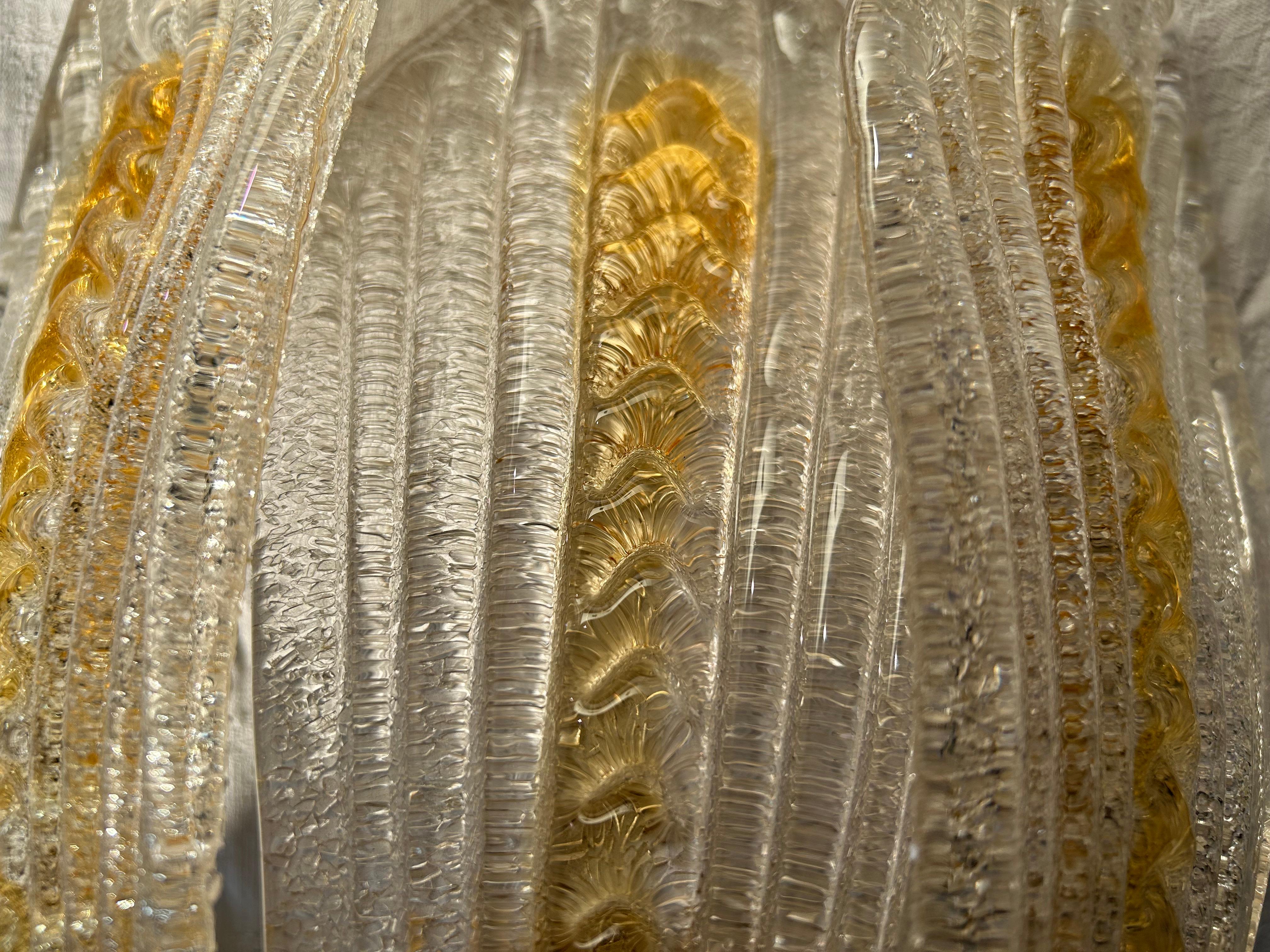 Set of Eight Golden Honeybee Murano Sconces, 1980's 10