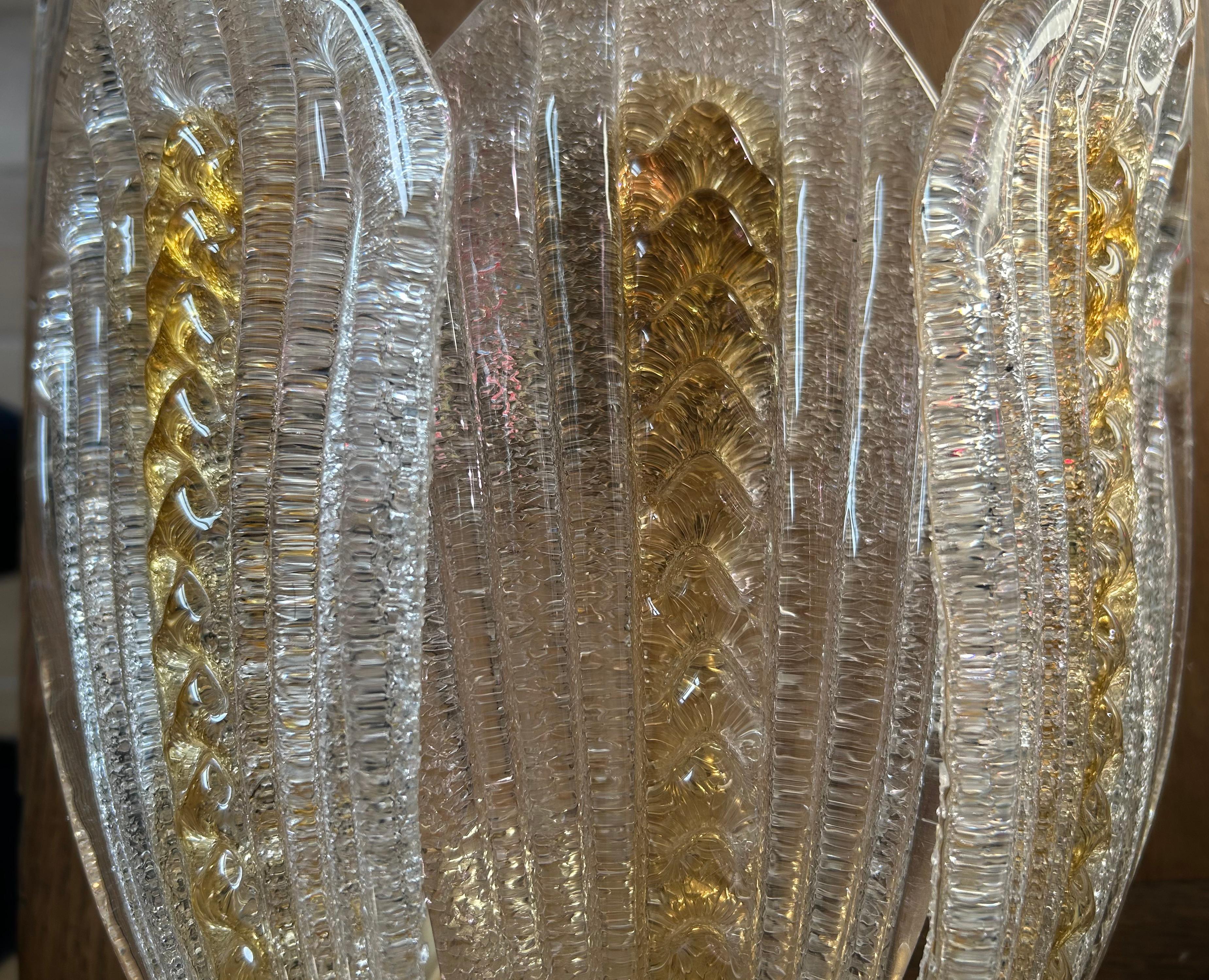Set of Eight Golden Honeybee Murano Sconces, 1980's 2