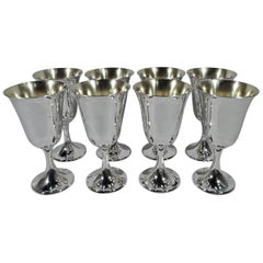 Set of Eight Gorham Modern Sterling Silver Goblets