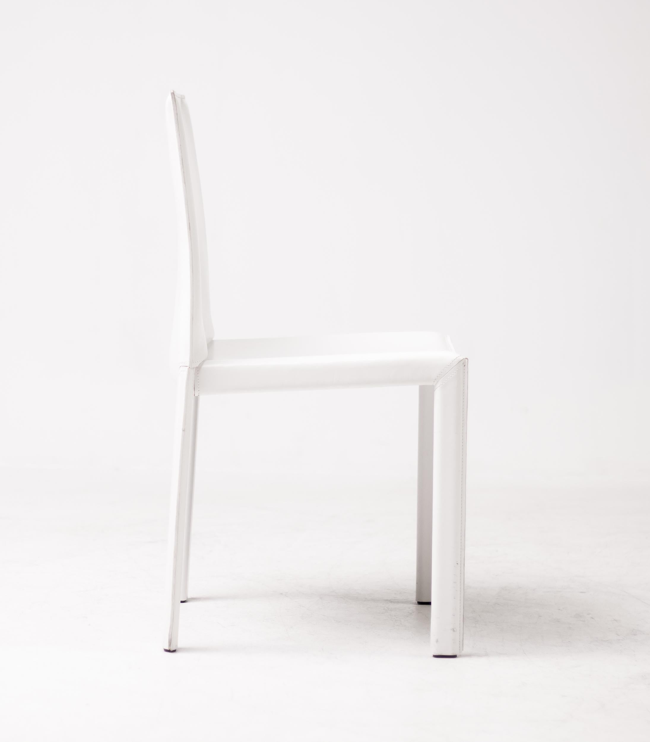 Moderne Ensemble de huit chaises en cuir « CAB » Grassi & Bianchi Pasqualina, Pellizoni, Italie en vente