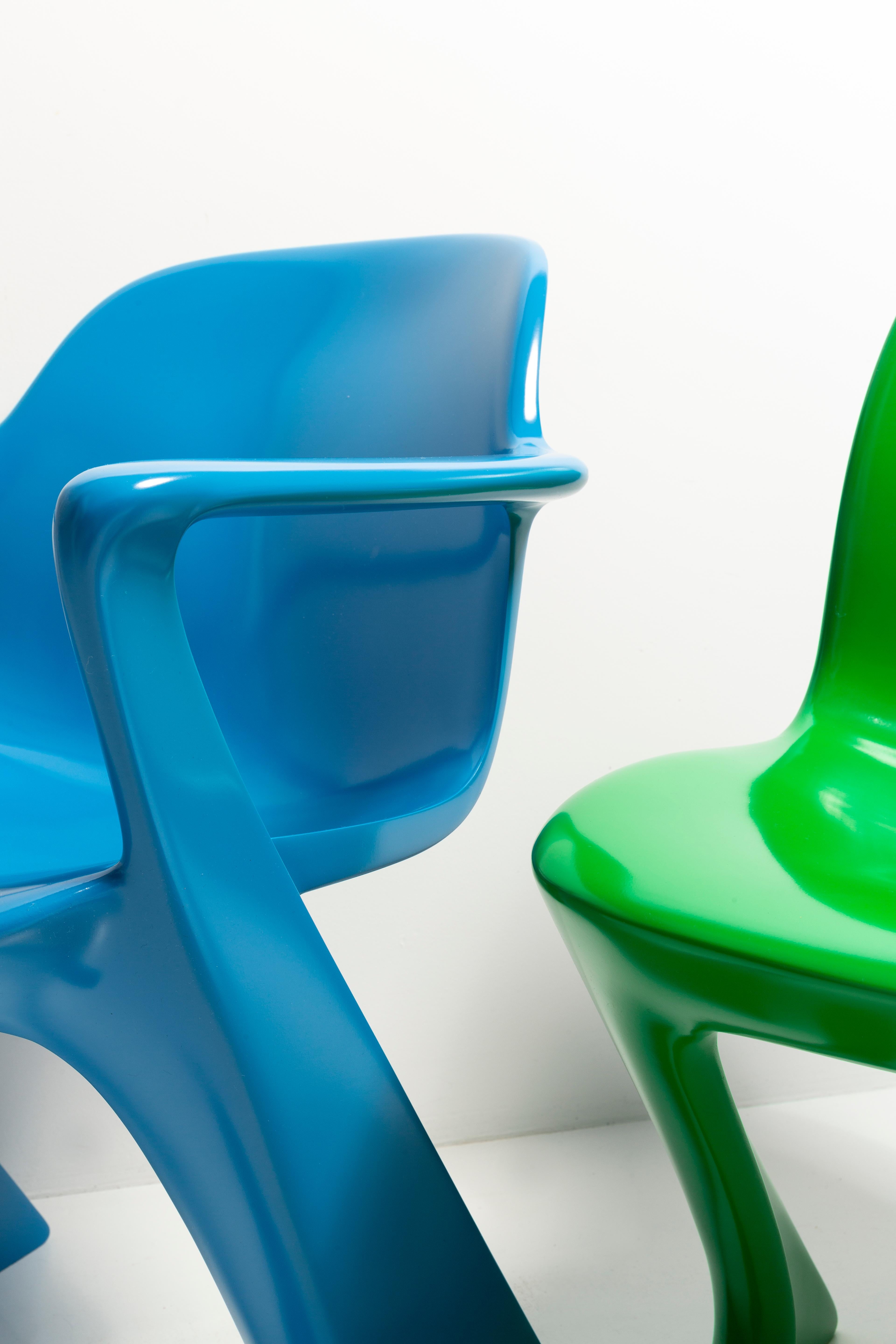 Set of Eight Green Kangaroo Chairs Designed by Ernst Moeckl, Germany, 1960s For Sale 9