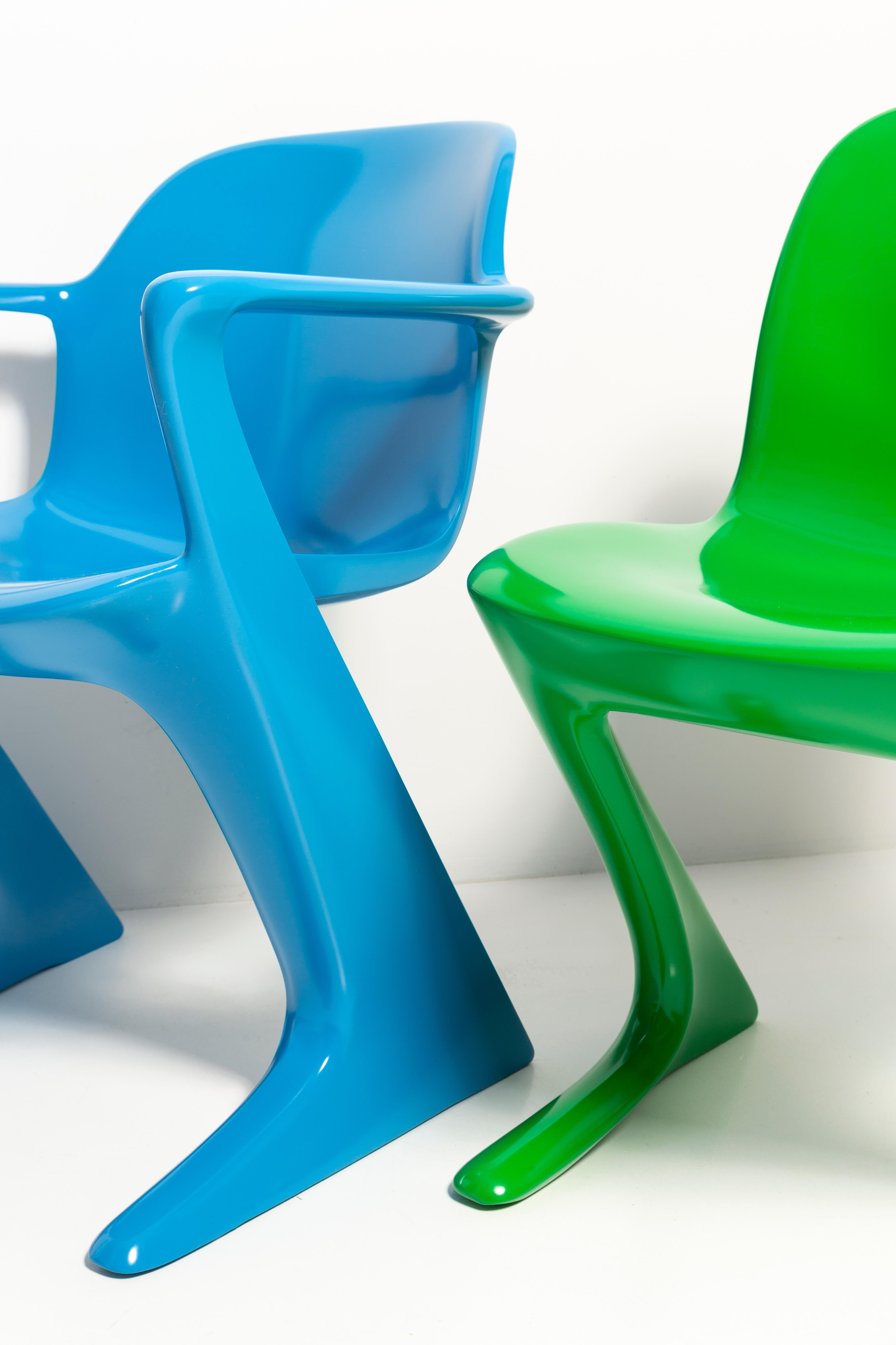 Set of Eight Green Kangaroo Chairs Designed by Ernst Moeckl, Germany, 1960s For Sale 10