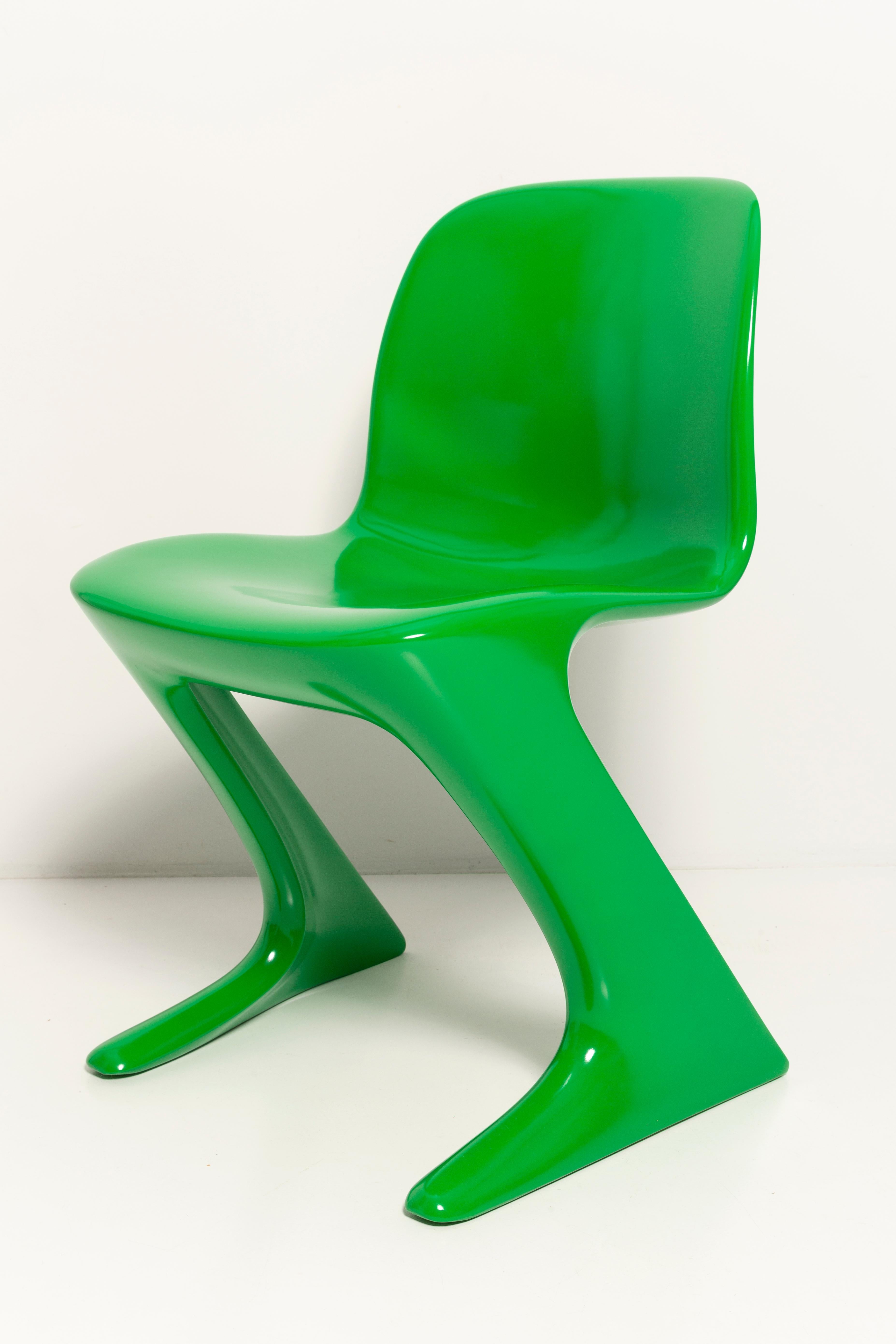 Fiberglass Set of Eight Green Kangaroo Chairs Designed by Ernst Moeckl, Germany, 1960s For Sale
