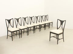 Juego de ocho sillas de comedor atribuidas a Guglielmo Ulrich, Italia, años 40