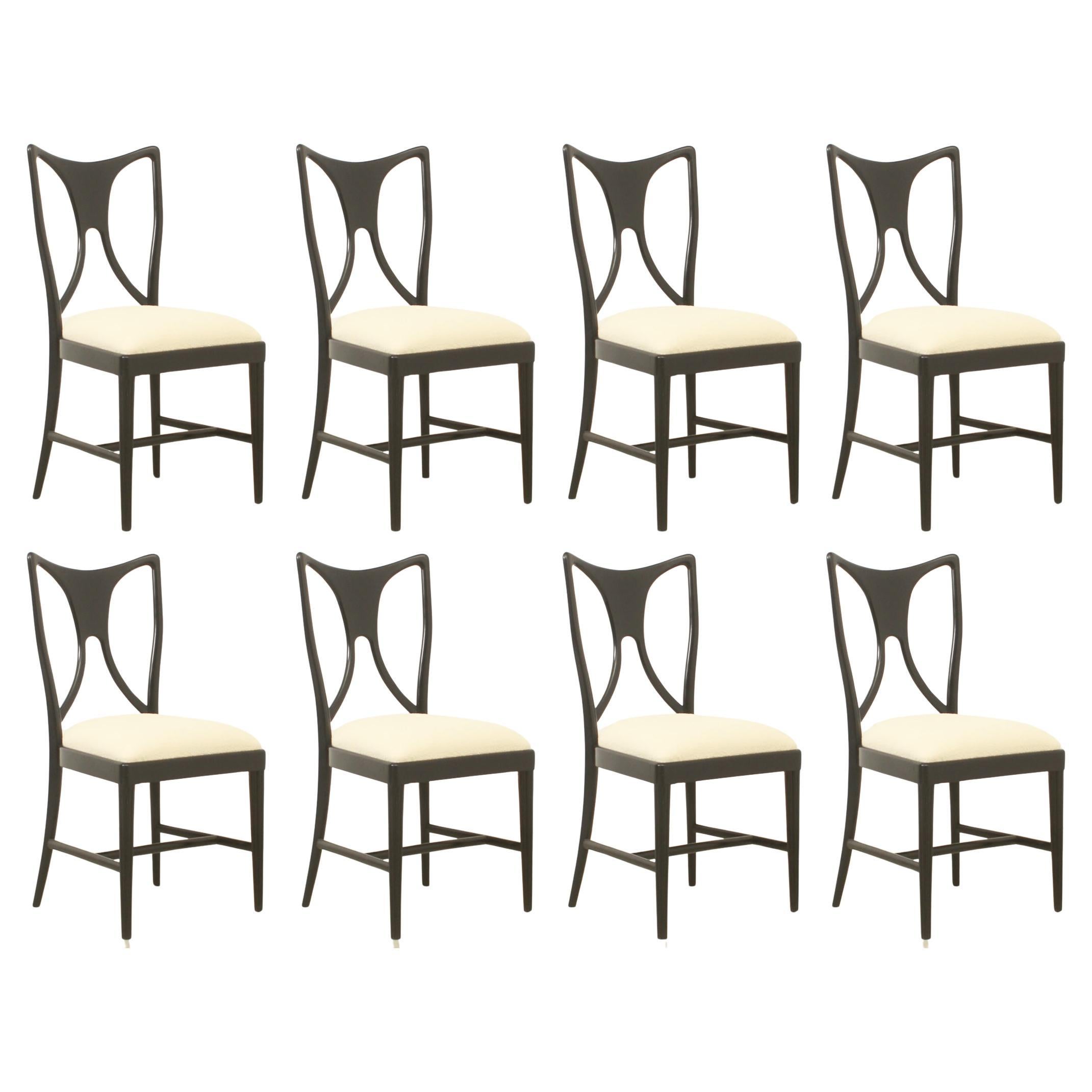 Set of Eight Guglielmo Ulrich Attributed Dining Chairs, Italy, 1940's