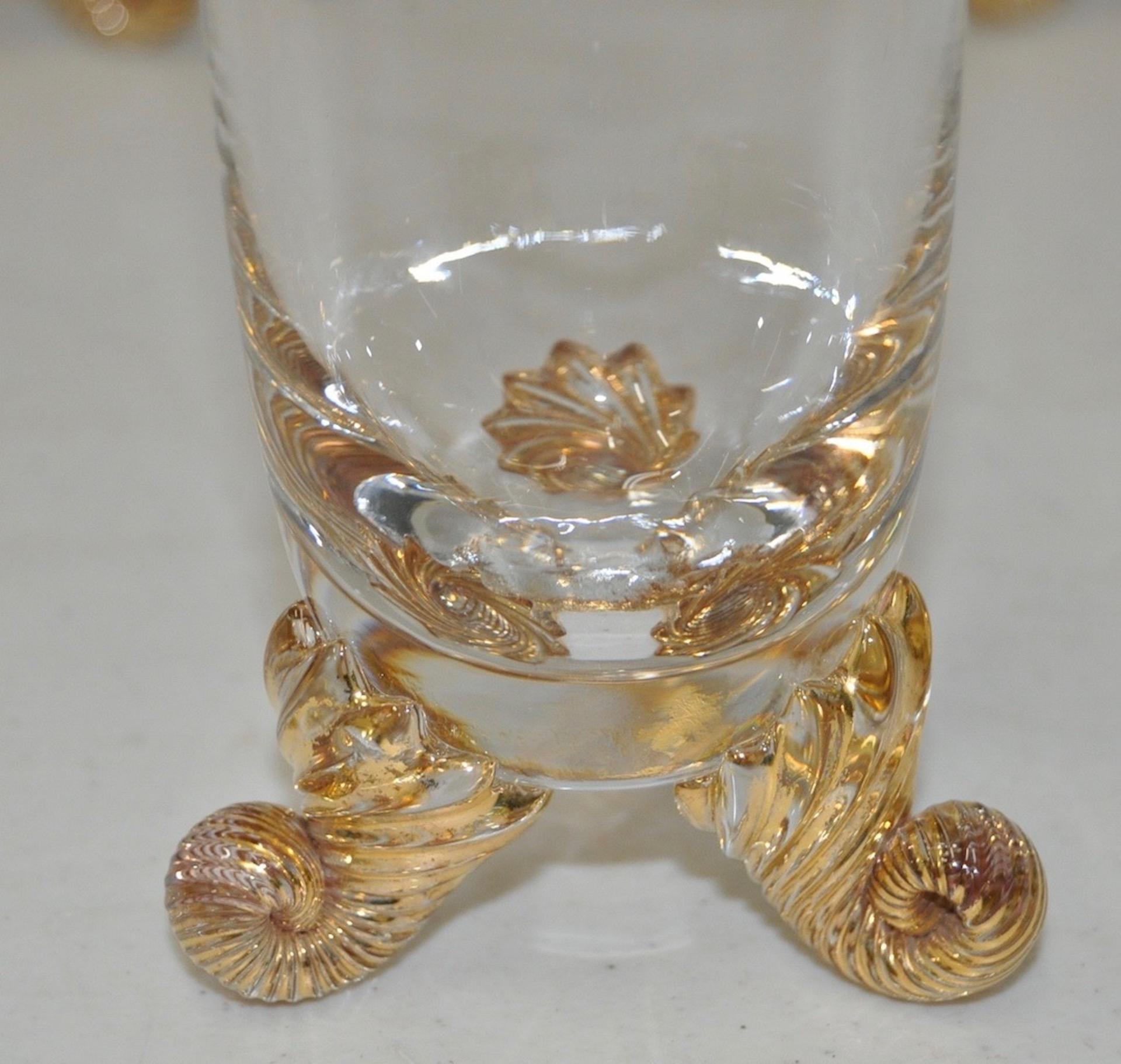 Set of Eight Hand Blown and Gilded Venetian 