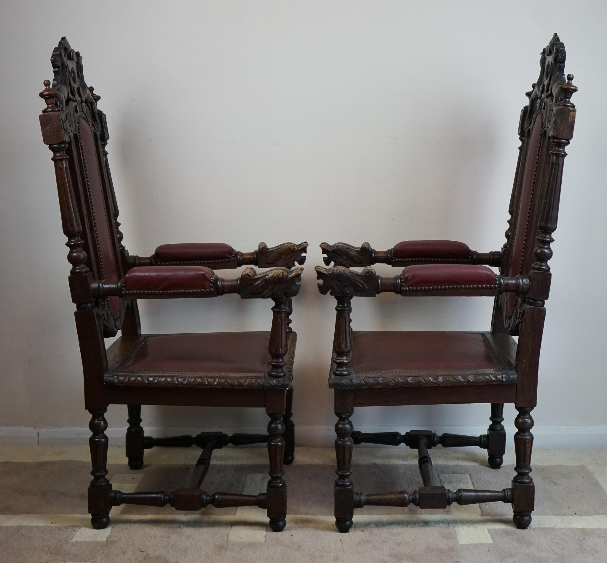 victorian high back chairs