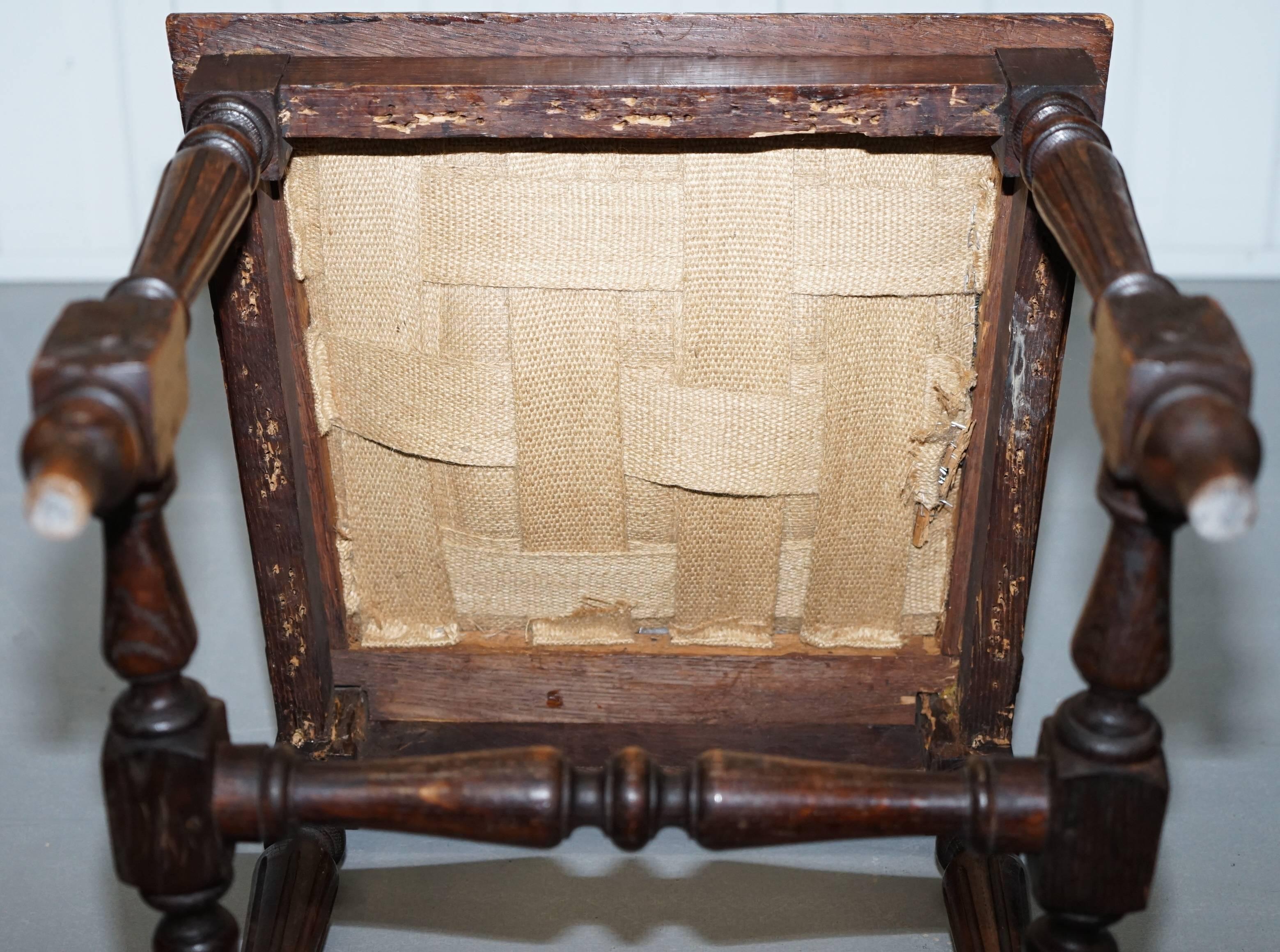 Set of Eight Hand-Carved Lion Terminal Victorian Dining Chairs Jacobean Manor 5