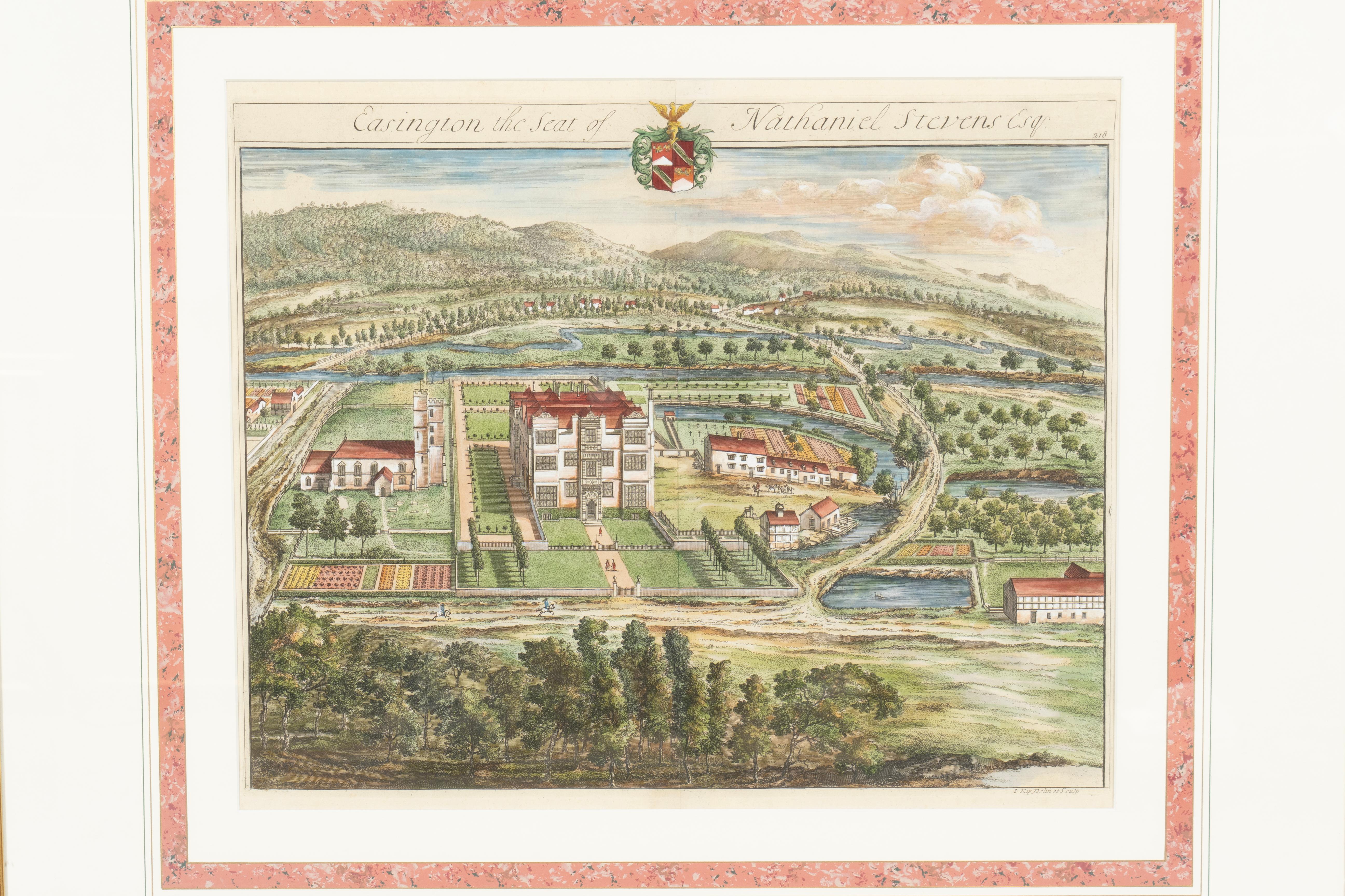 Satz von acht handkolorierten Stichen von englischen Landhäusern von Johannes Kip im Angebot 10