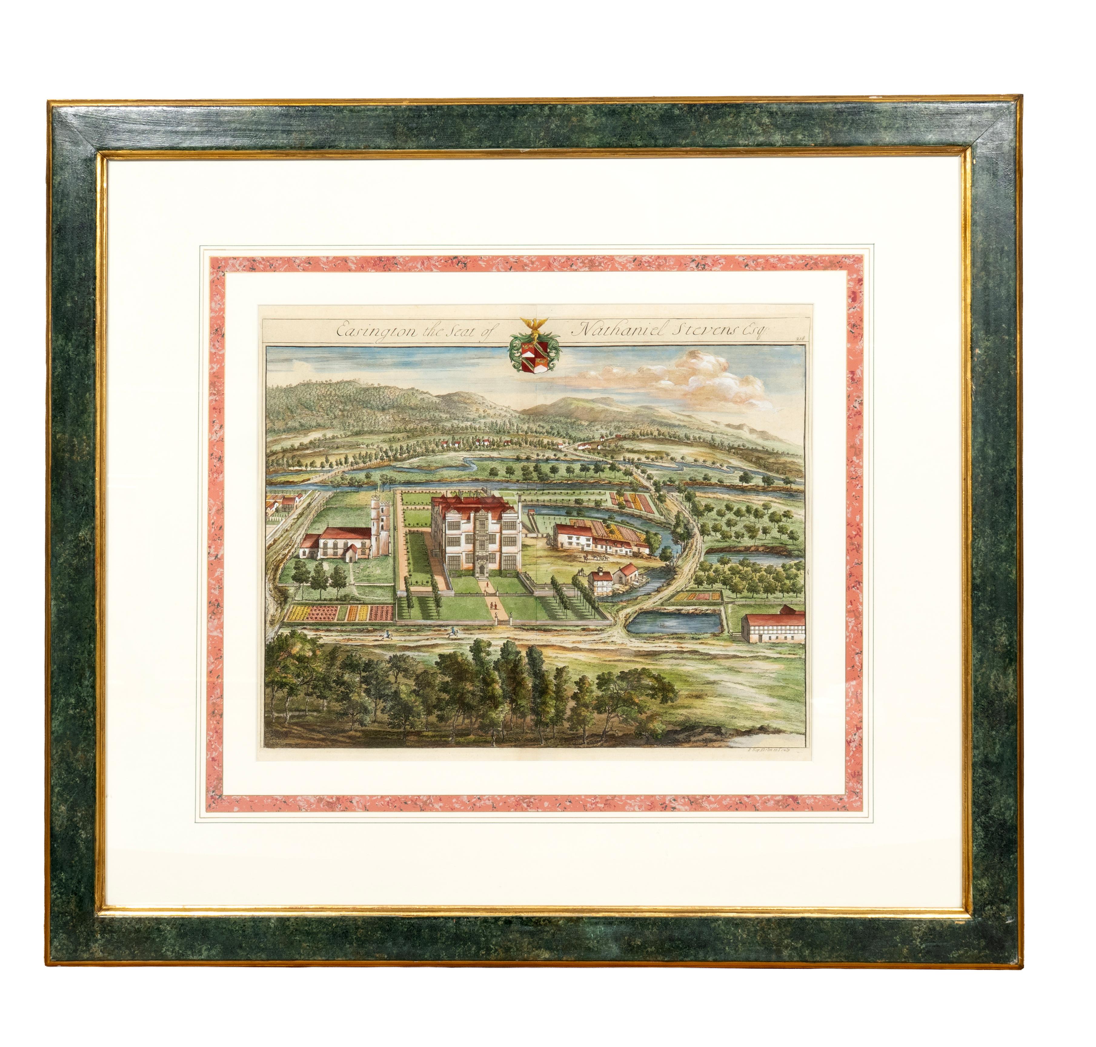 Satz von acht handkolorierten Stichen von englischen Landhäusern von Johannes Kip im Angebot 1