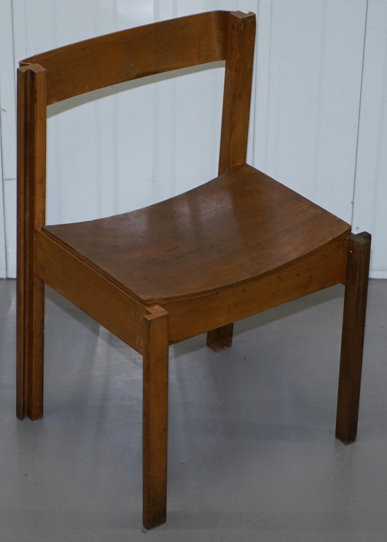 Set of Eight Handcrafted MidCentury Modern Clive Bacon Dining Chairs Stacking at 1stDibs