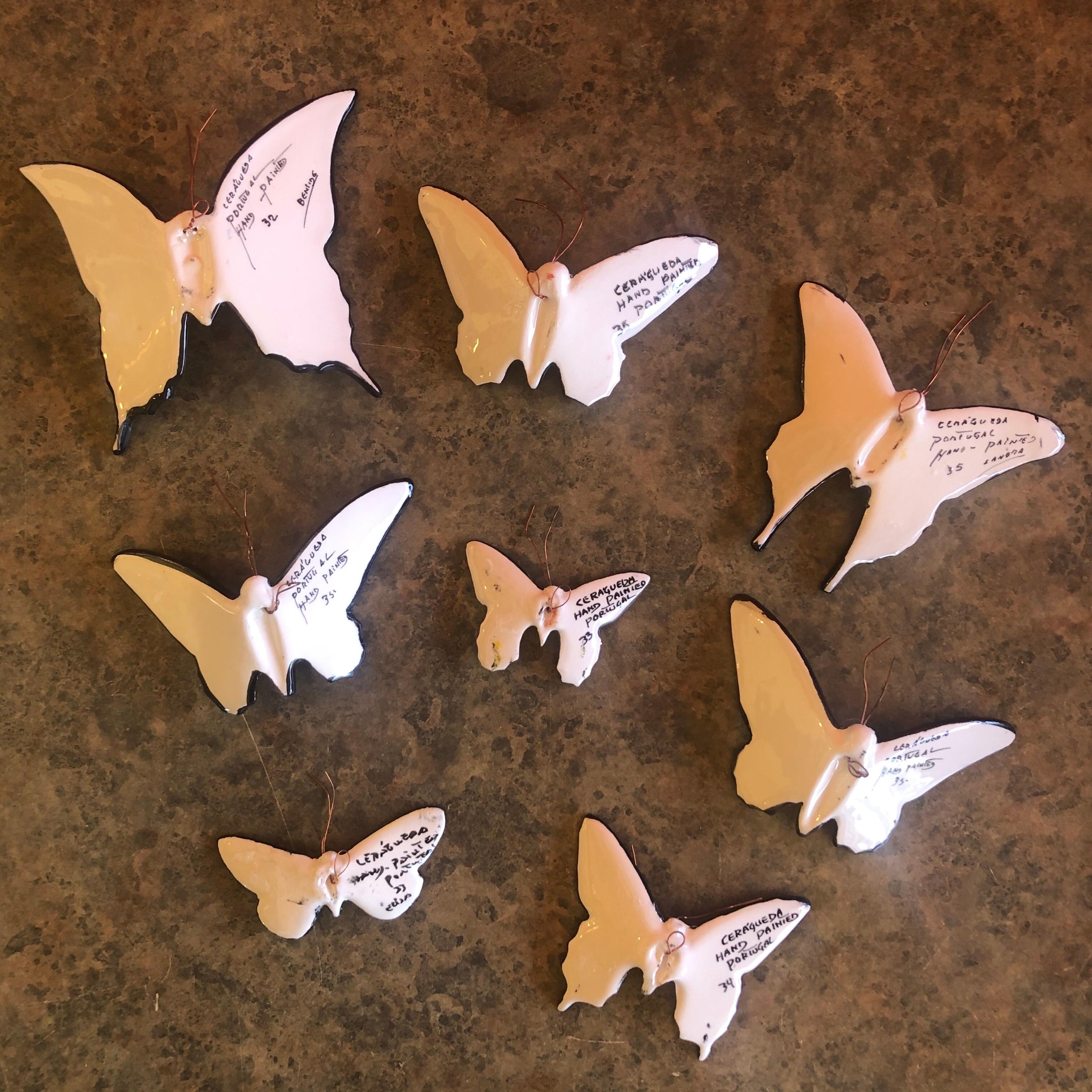 Set of Eight Handmade Ceramic Butterflies Wall Art 2