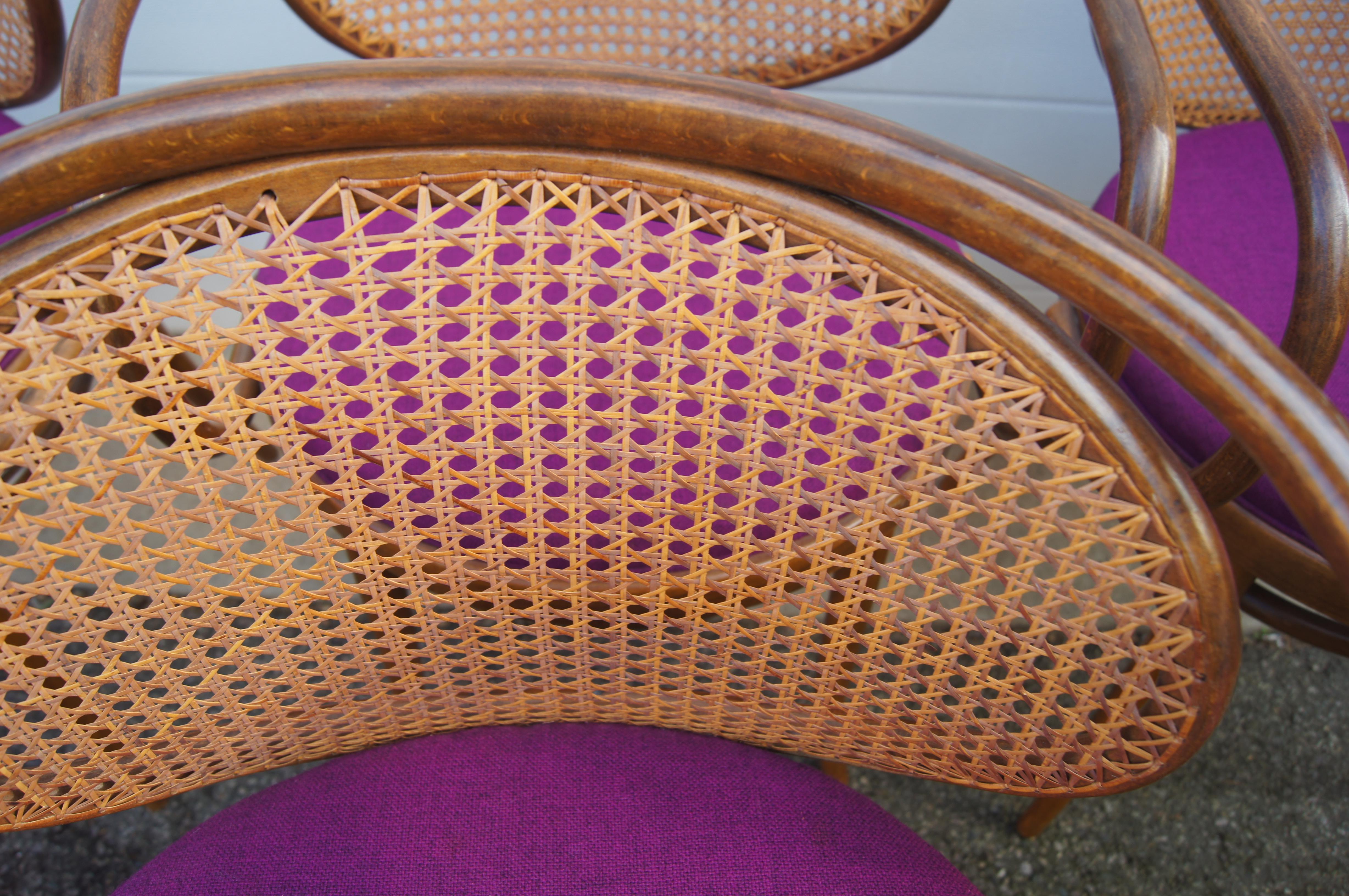 Set of Eight Handwoven Cane 210 Chairs by Stendig For Sale 2