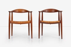 Set of Eight Hans Wagner "Round" Dining Chairs in Teakwood