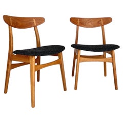 Set of Eight Hans Wegner Dining Chairs CH30 Carl Hansen & Son Teak Oak Kvadrat 