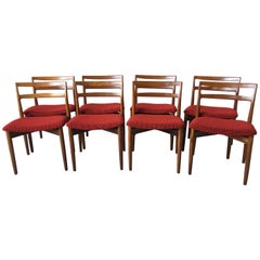 Set of Eight Harry Ostergaard Teak Danish Modern Dining Chairs