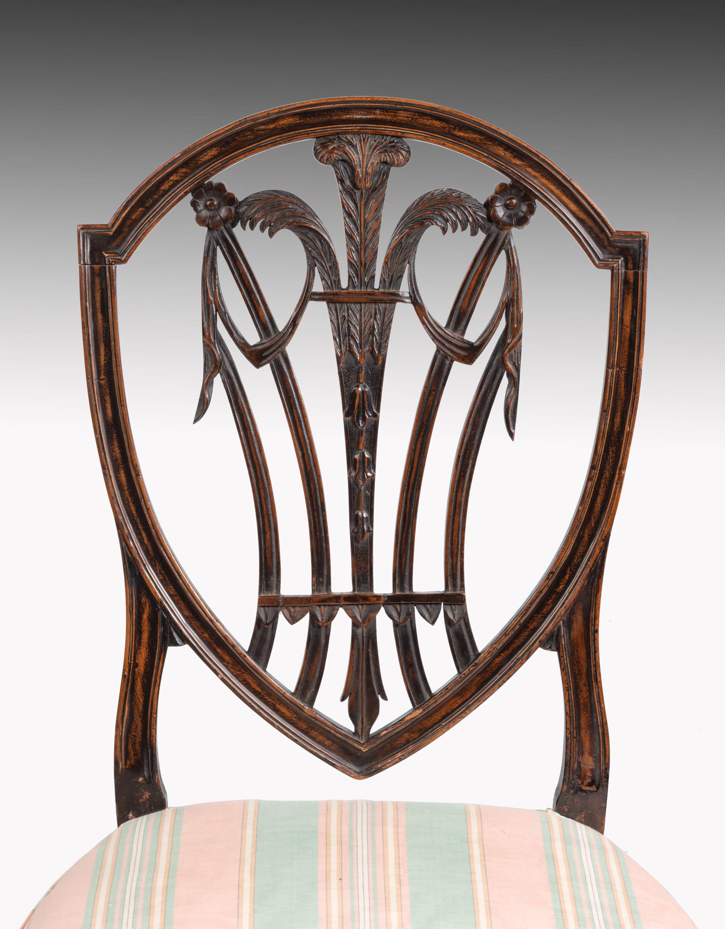 Set of Eight Hepplewhite Design Mahogany Framed Chairs 1