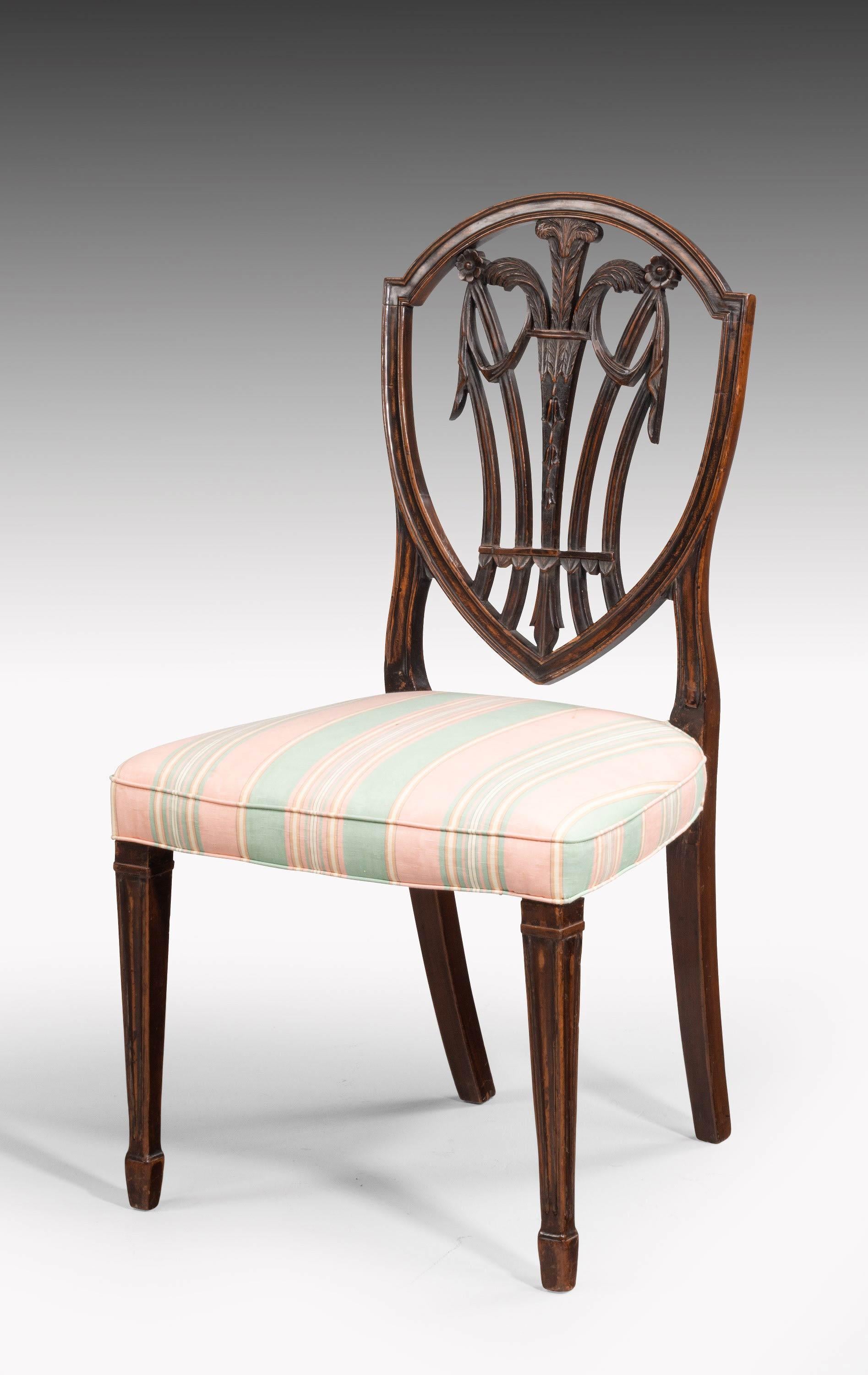 Set of Eight Hepplewhite Design Mahogany Framed Chairs 2