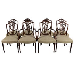 Set of Eight Hepplewhite Style Chairs