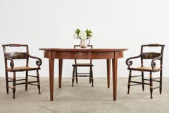 Set of Eight Hitchcock Style Stenciled Rush Seat Dining Chairs