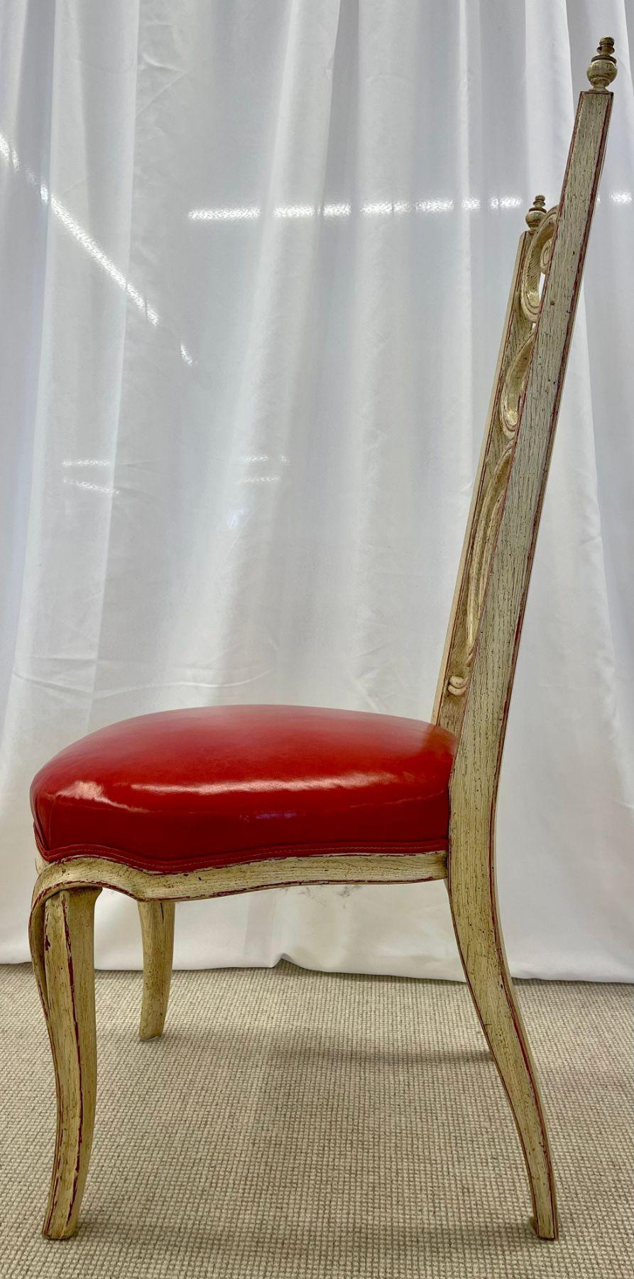 Set von acht Louis Pistono-Esszimmerstühlen im Hollywood-Regency-Stil im Used-Stil im Angebot 5