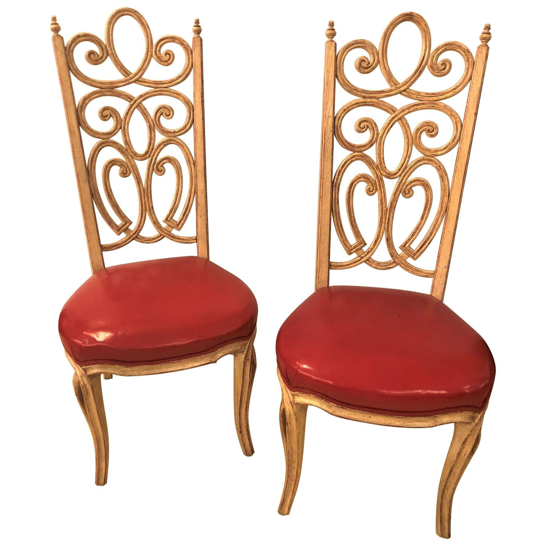 Set von acht Louis Pistono-Esszimmerstühlen im Hollywood-Regency-Stil im Used-Stil im Zustand „Gut“ im Angebot in Stamford, CT